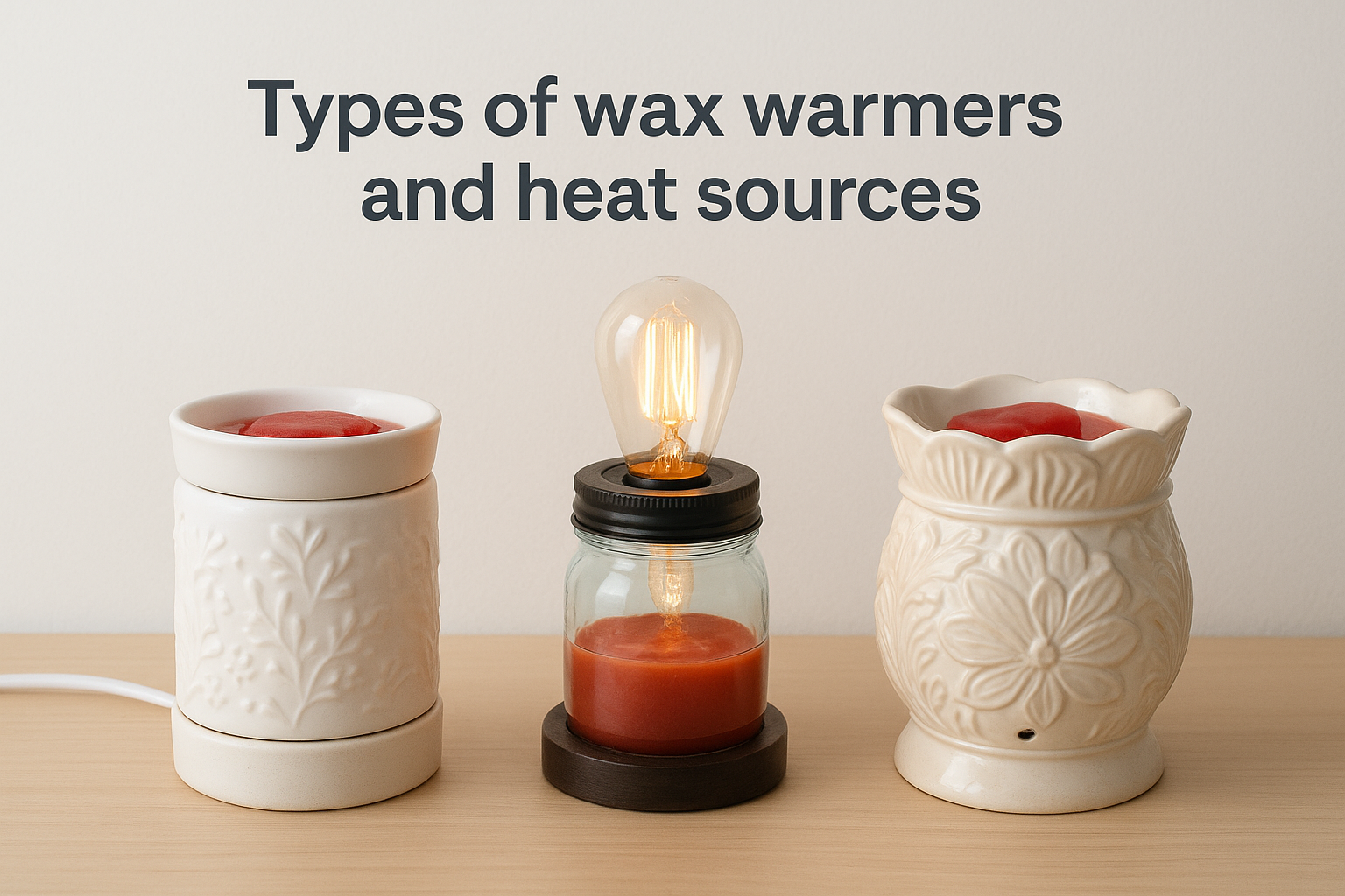 Types of wax warmers and heat sources