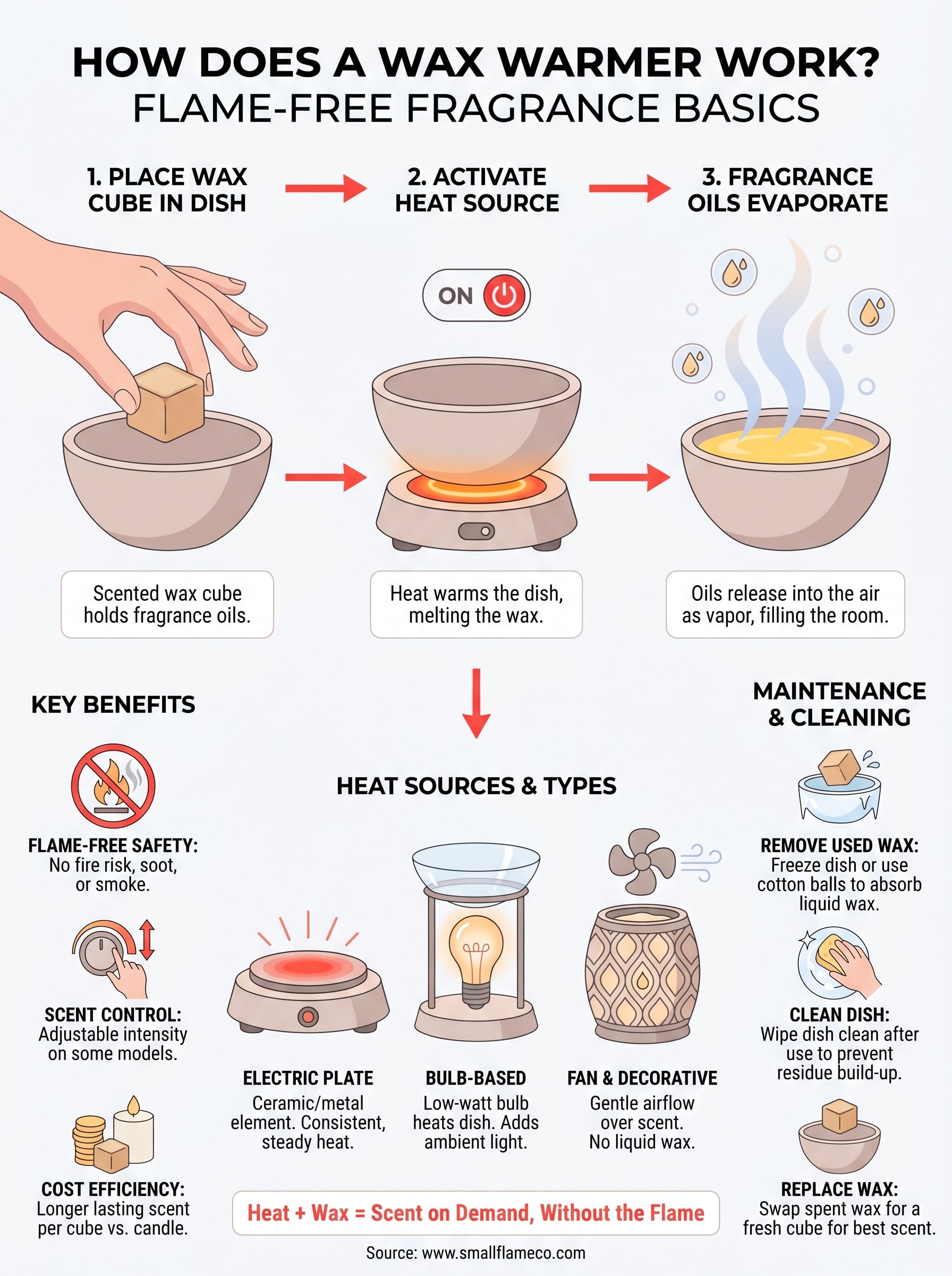 how does a wax warmer work infographic