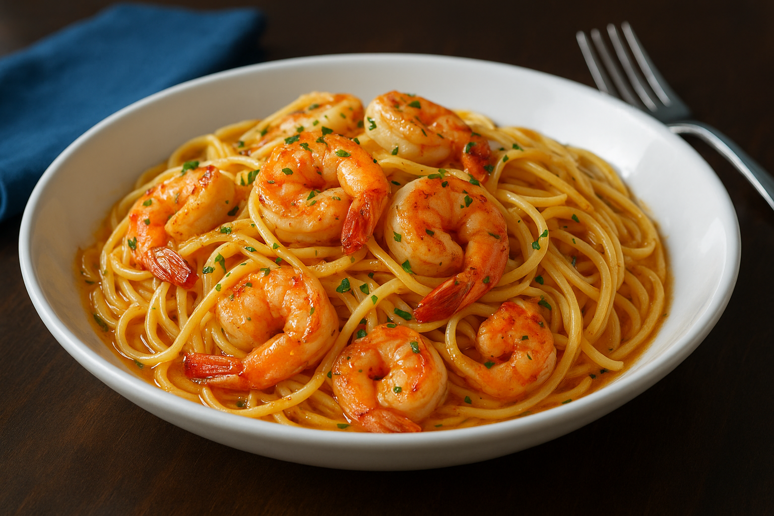 The shrimp linguine to order