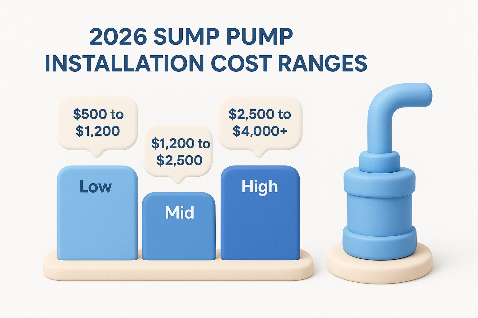 2026 sump pump installation cost ranges