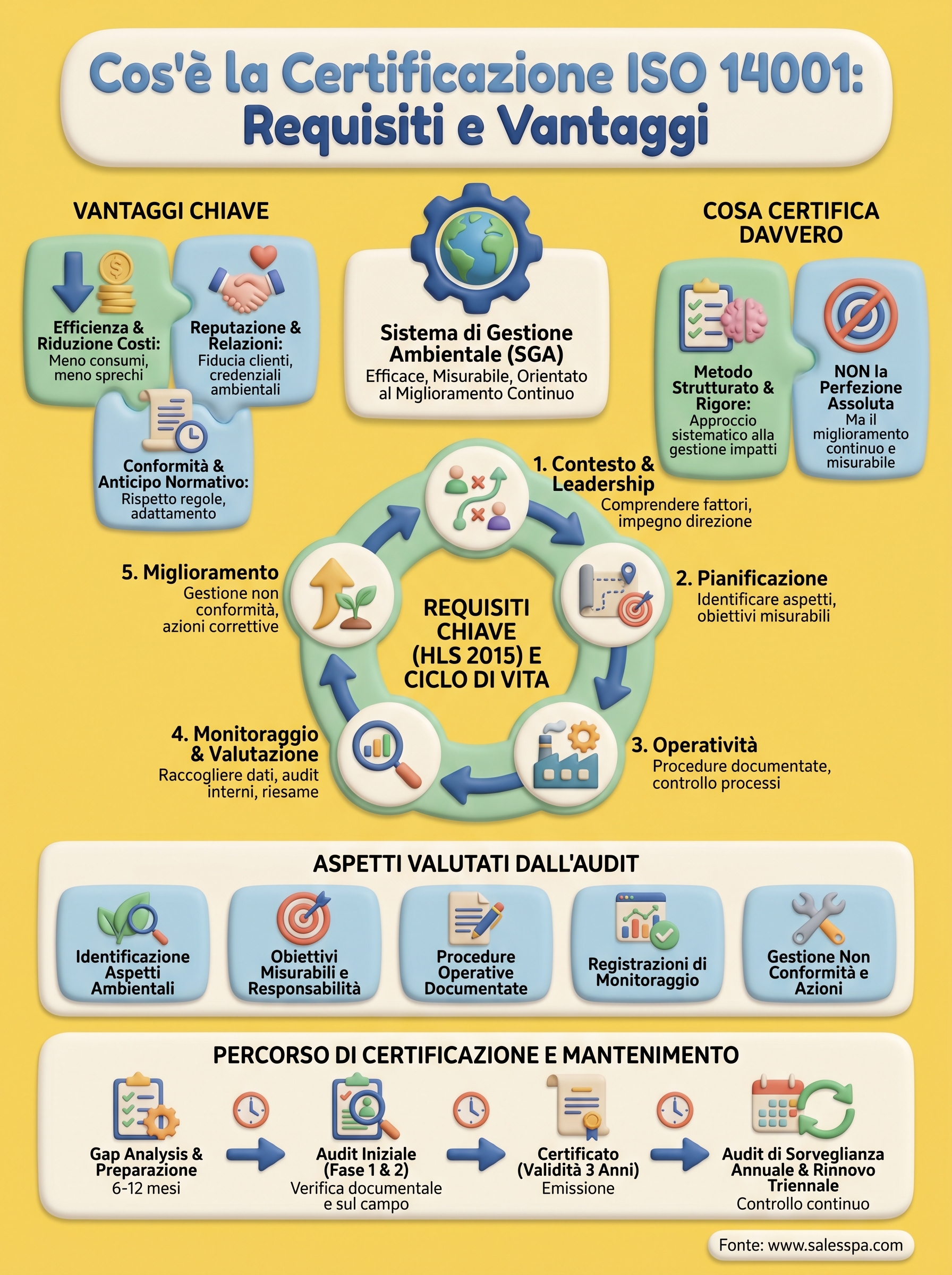cos'è la certificazione iso 14001 infographic