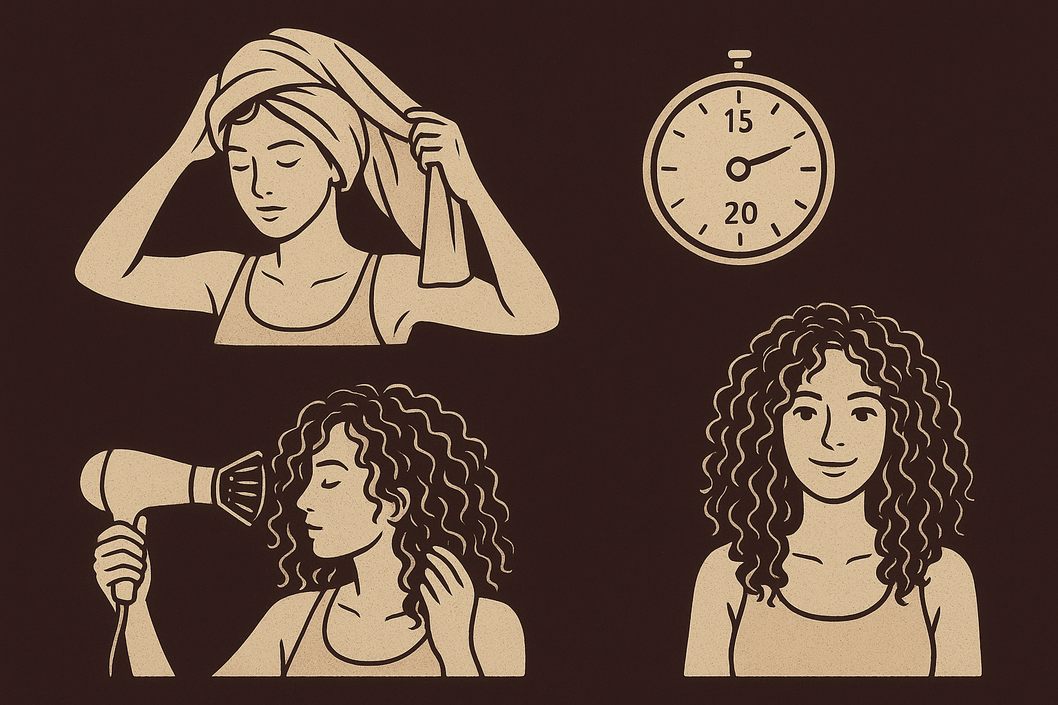 Standard plopping times by curl type