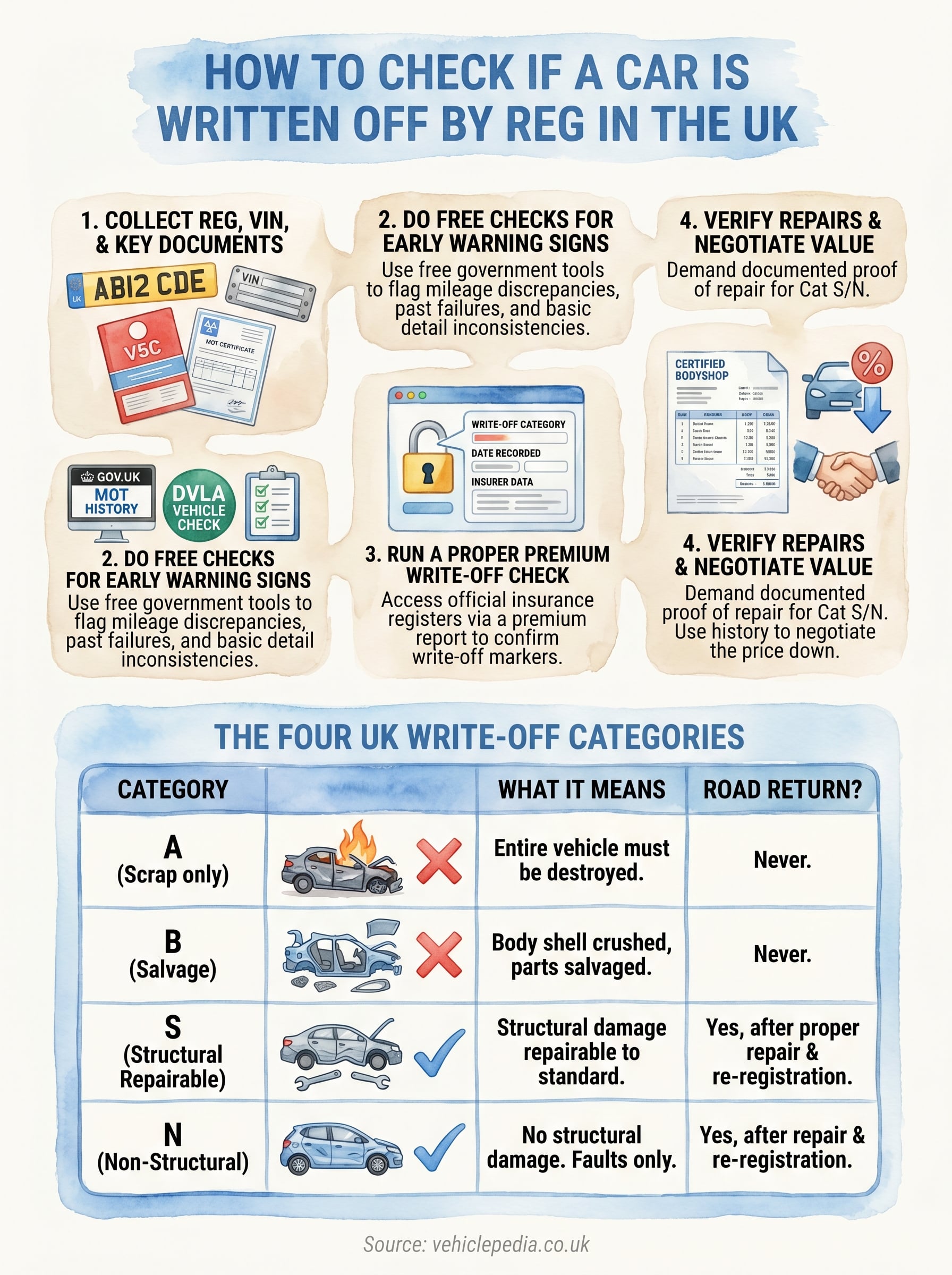 how to check if a car is written off infographic