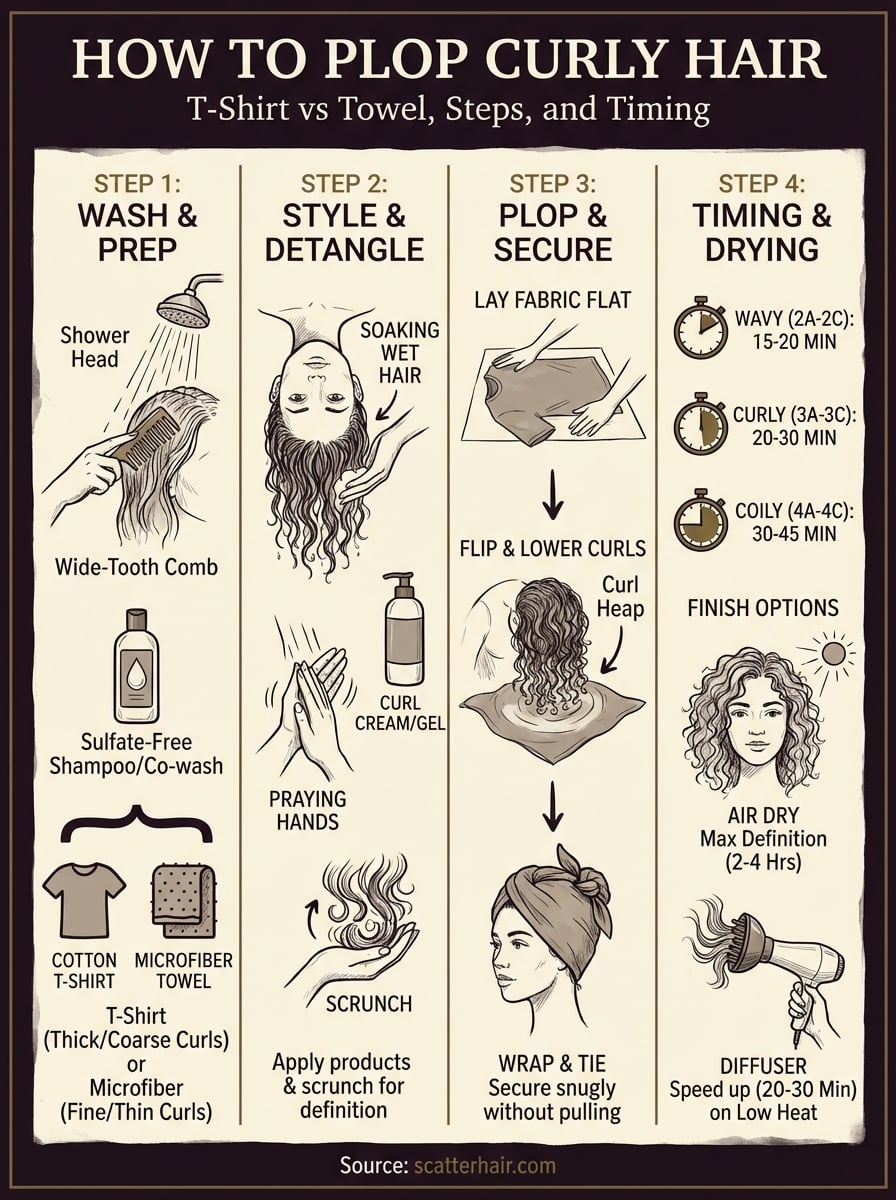 how to plop curly hair infographic
