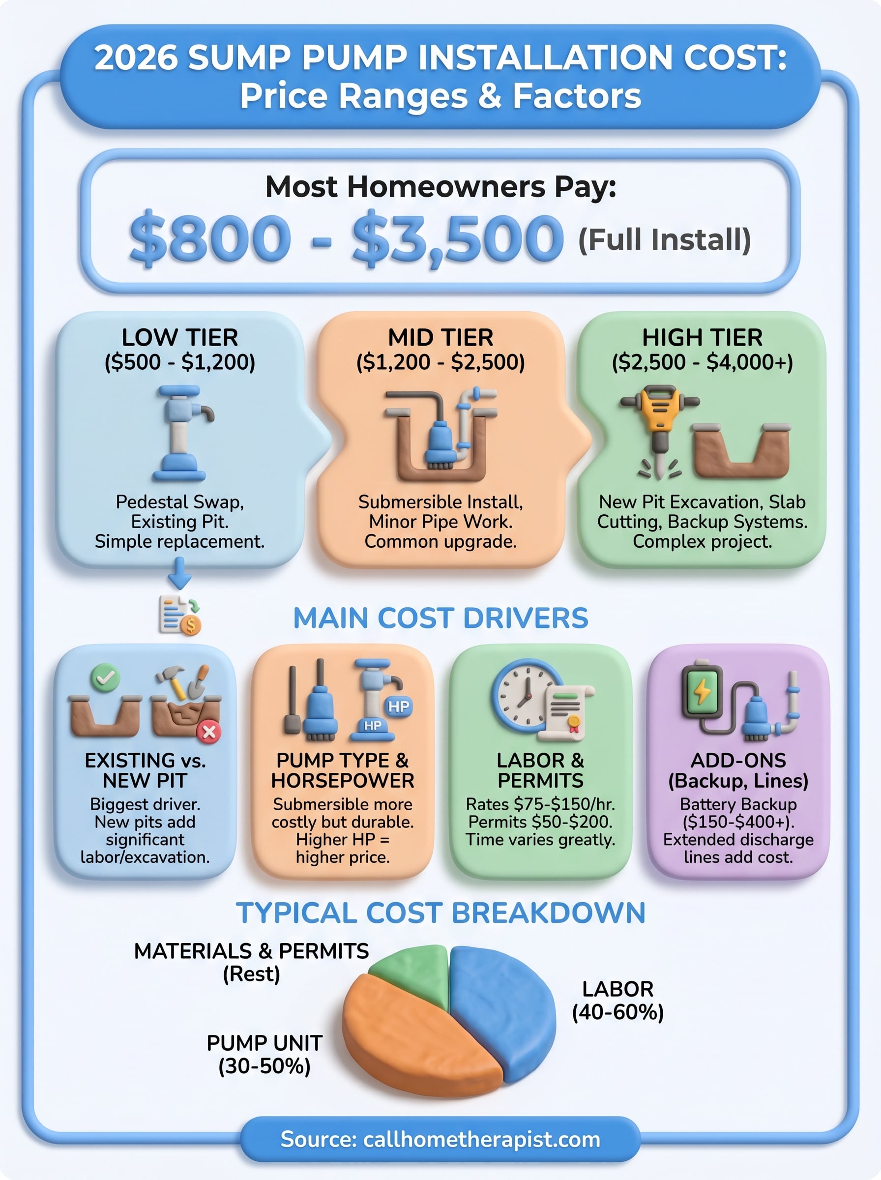 sump pump installation cost infographic