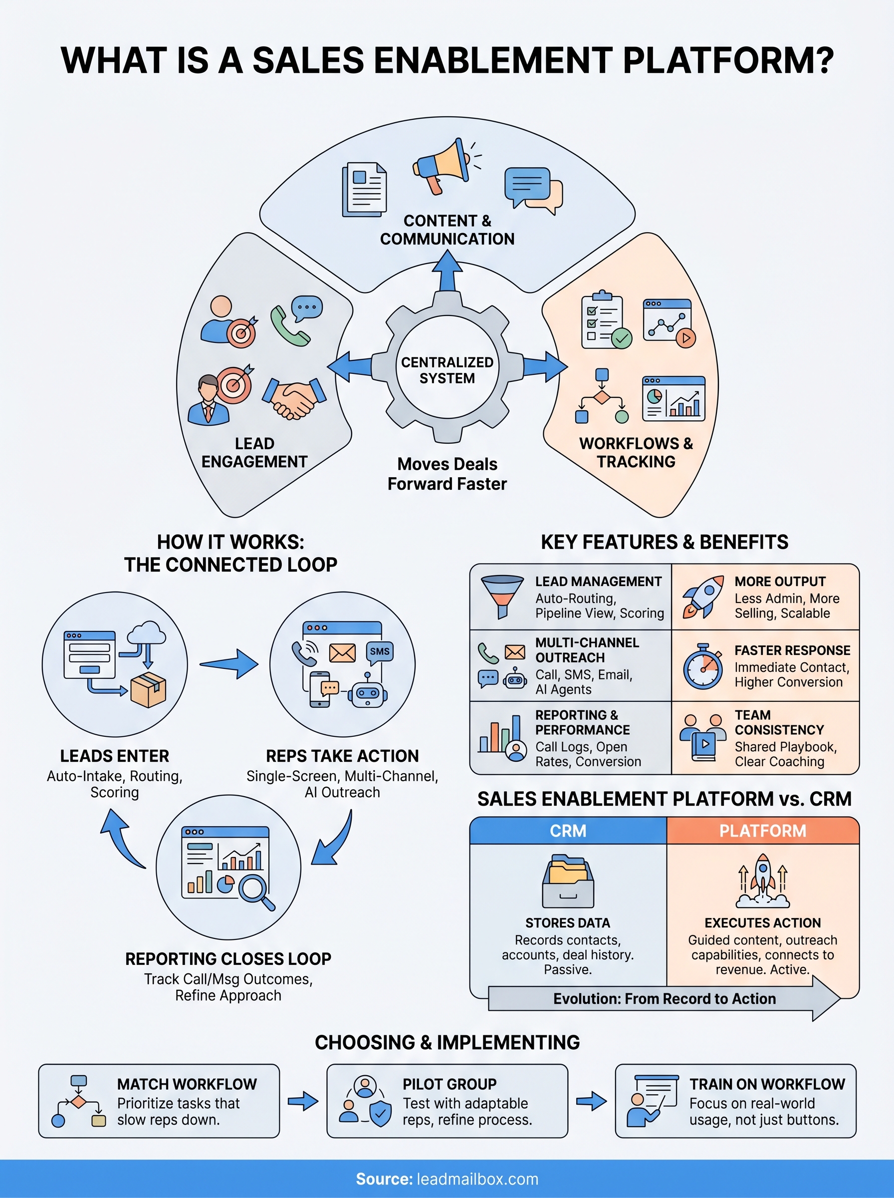 what is a sales enablement platform infographic