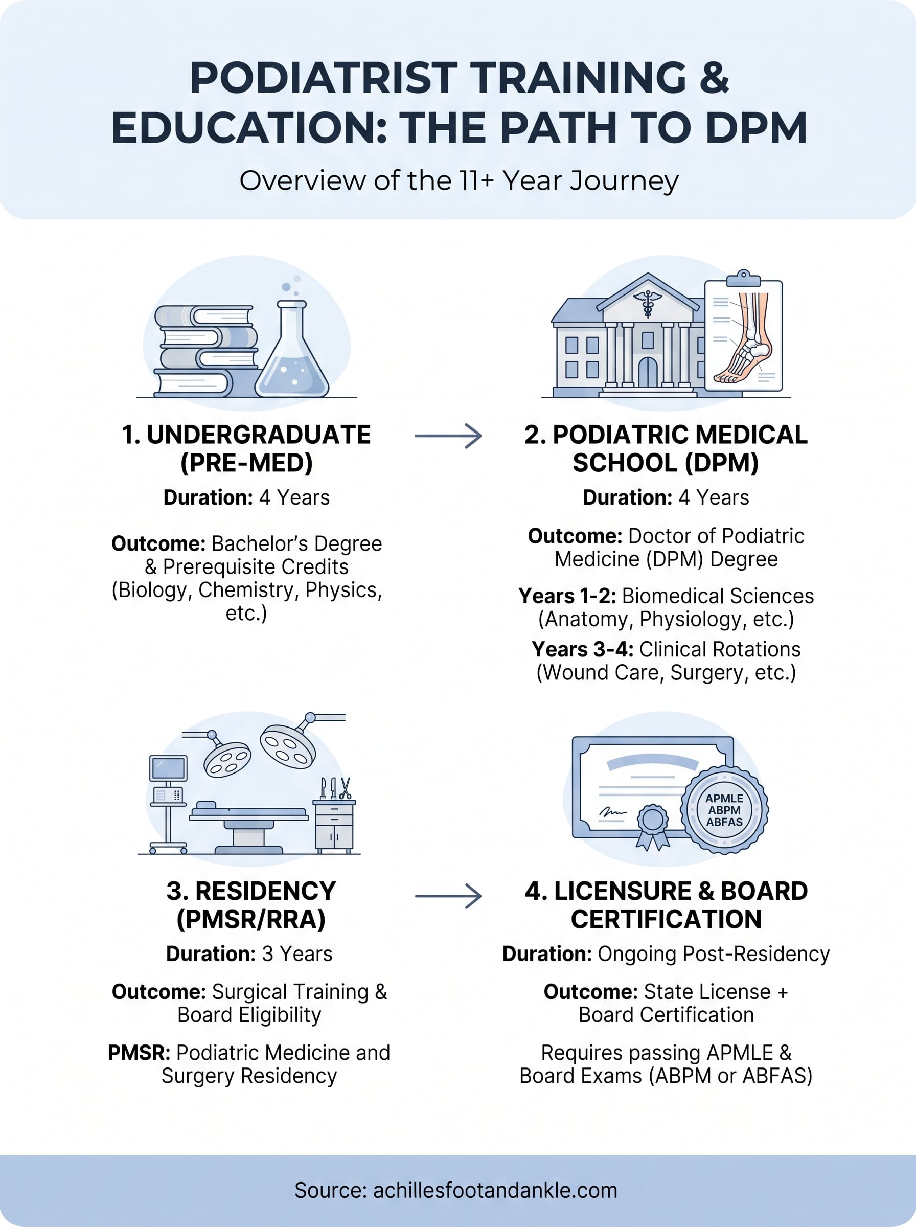 podiatrist training and education infographic