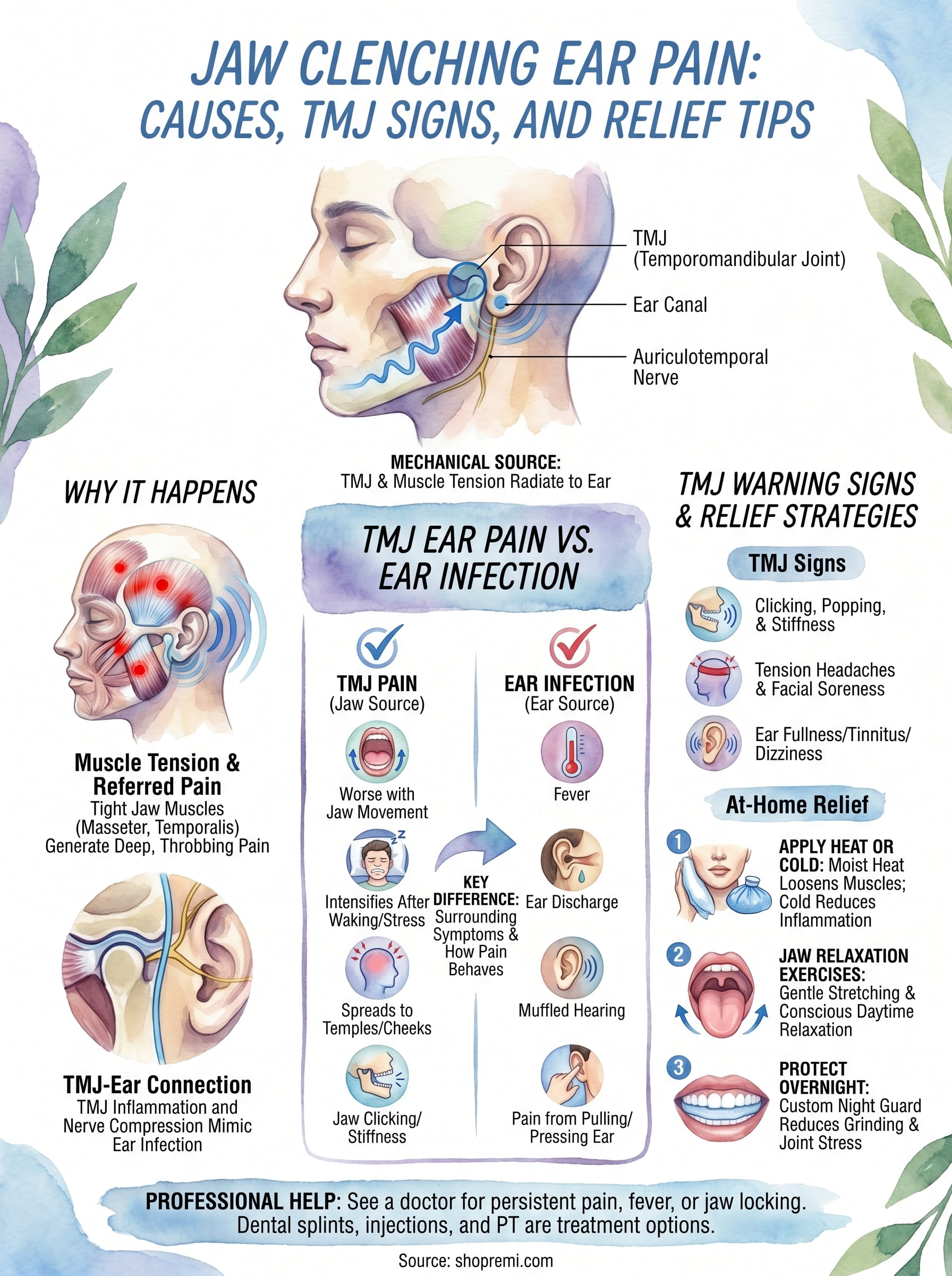 jaw clenching ear pain infographic