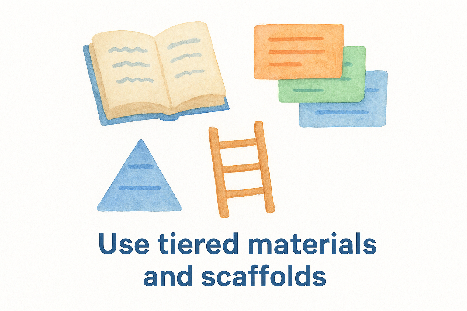Use tiered materials and scaffolds