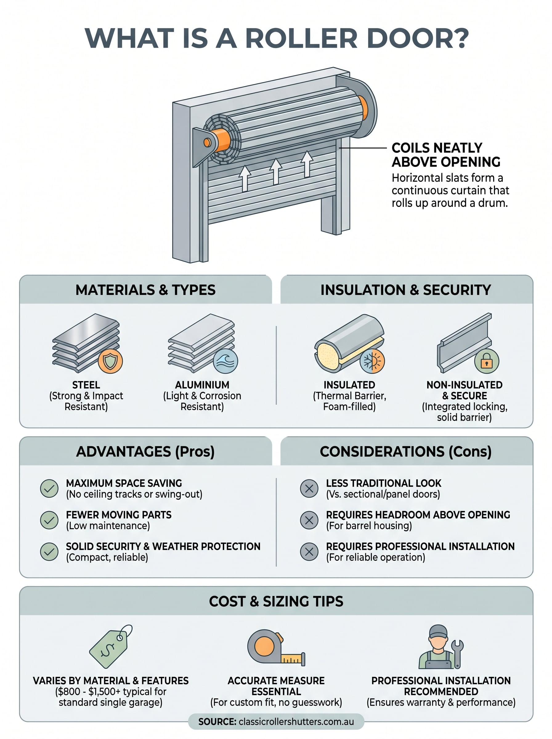 what is a roller door infographic