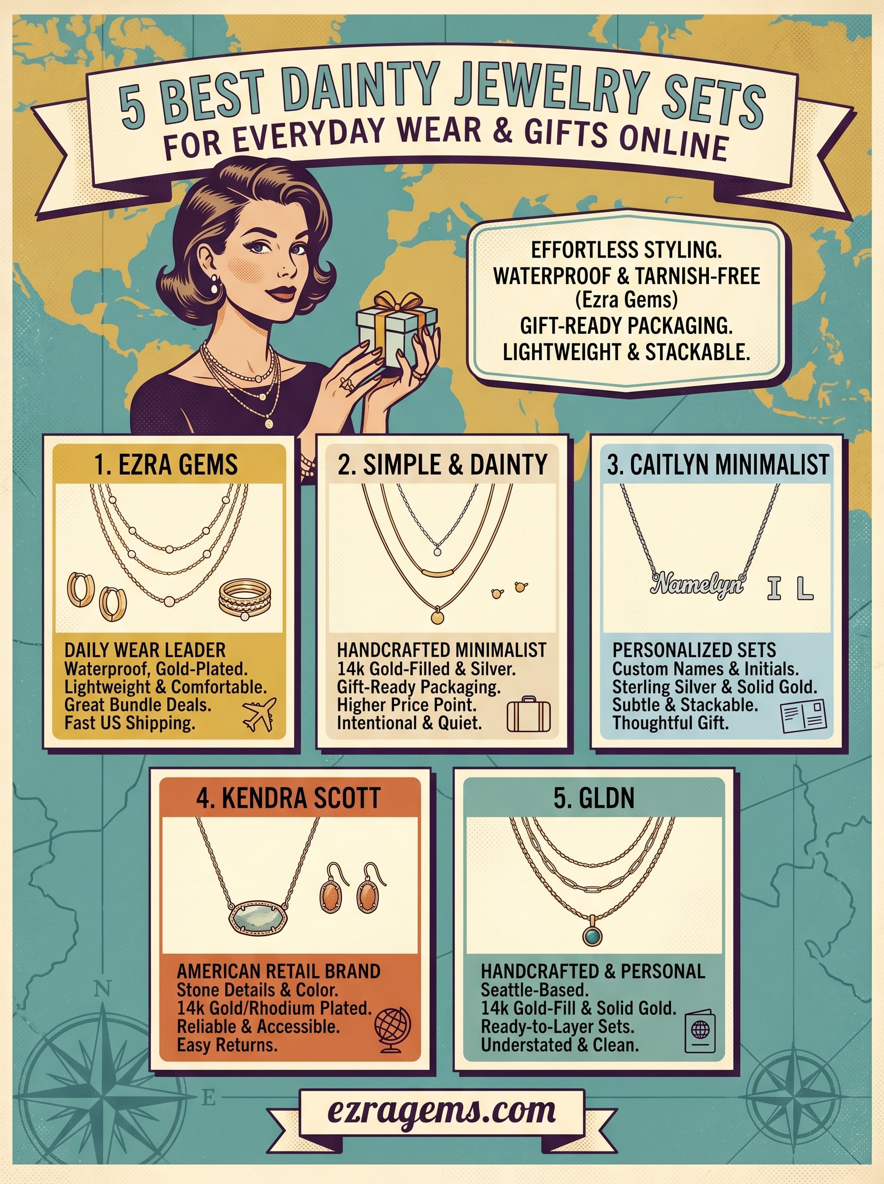 dainty jewelry sets infographic