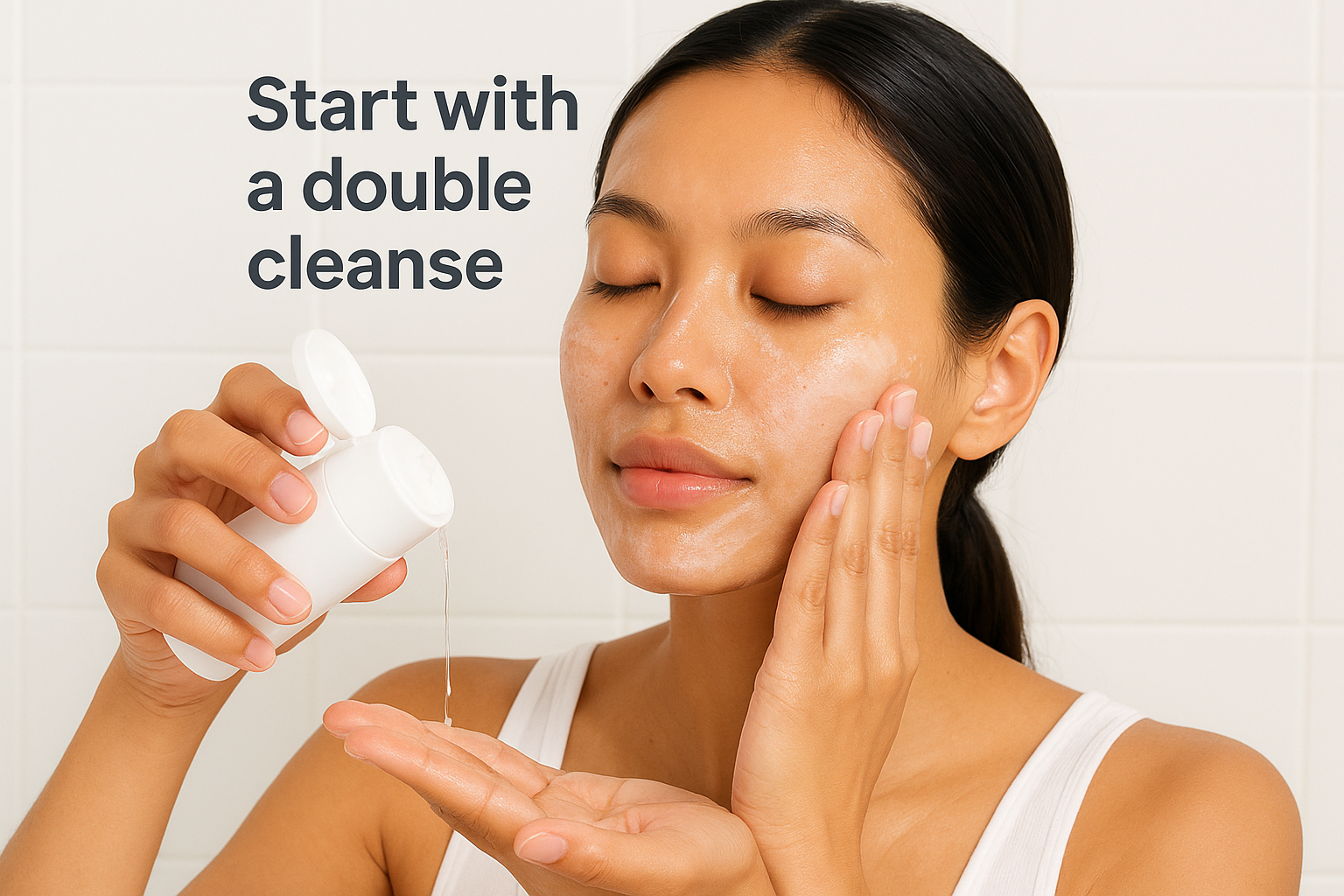 Start with a double cleanse