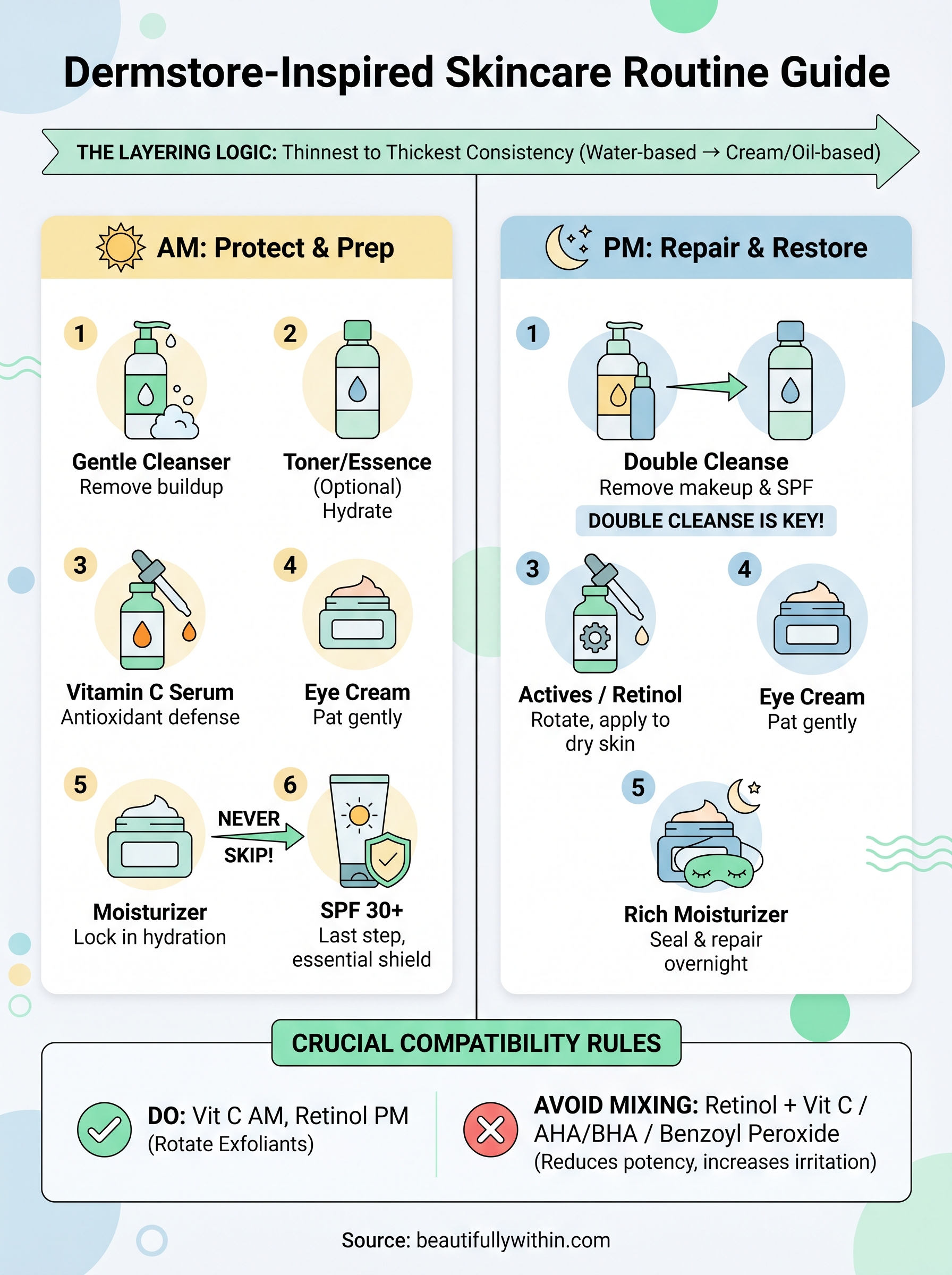 dermstore skincare routine infographic