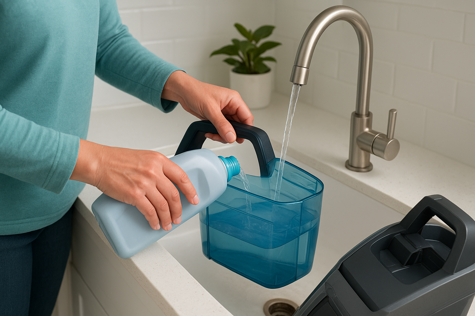 Fill the clean water tank correctly