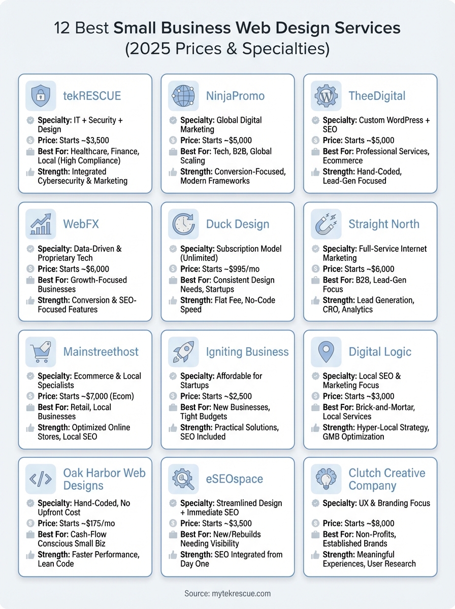 small business web design services infographic