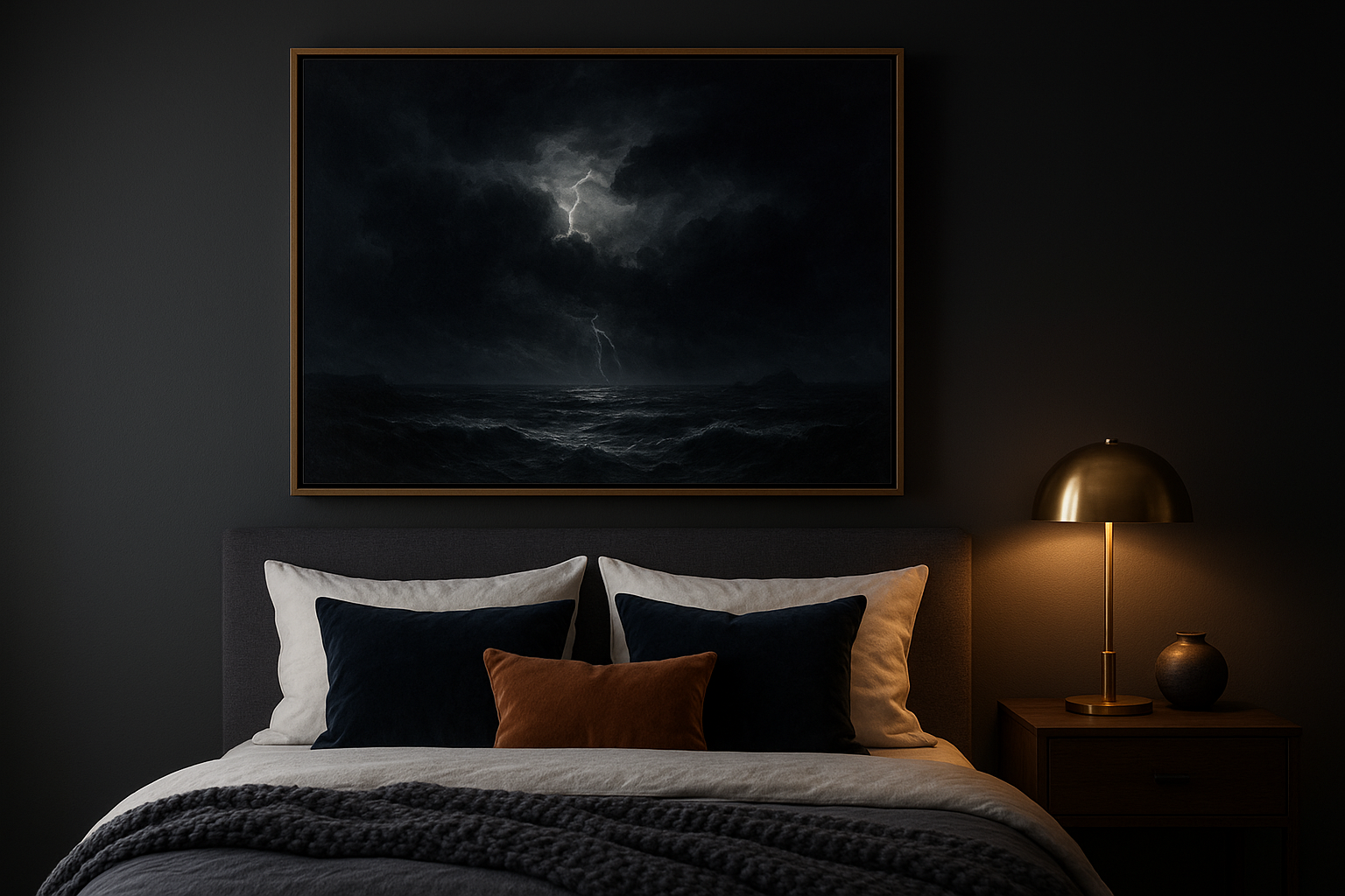 4. Go moody with dark and dramatic wall art