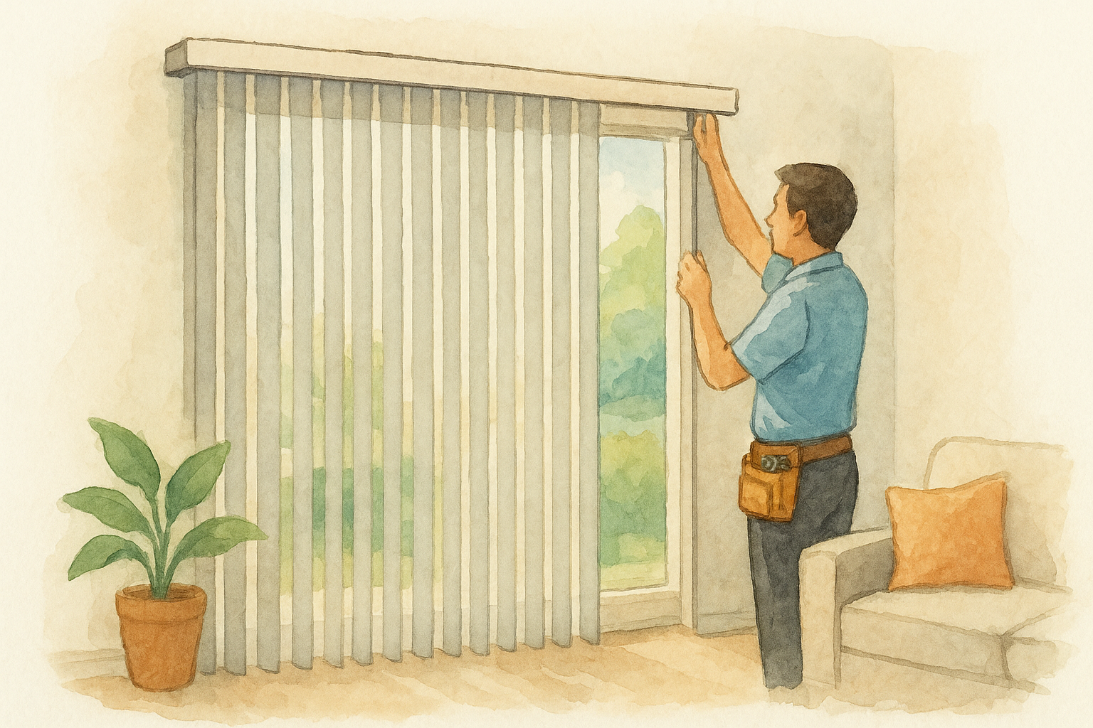 1. The Shutter Look custom vertical blinds with pro install