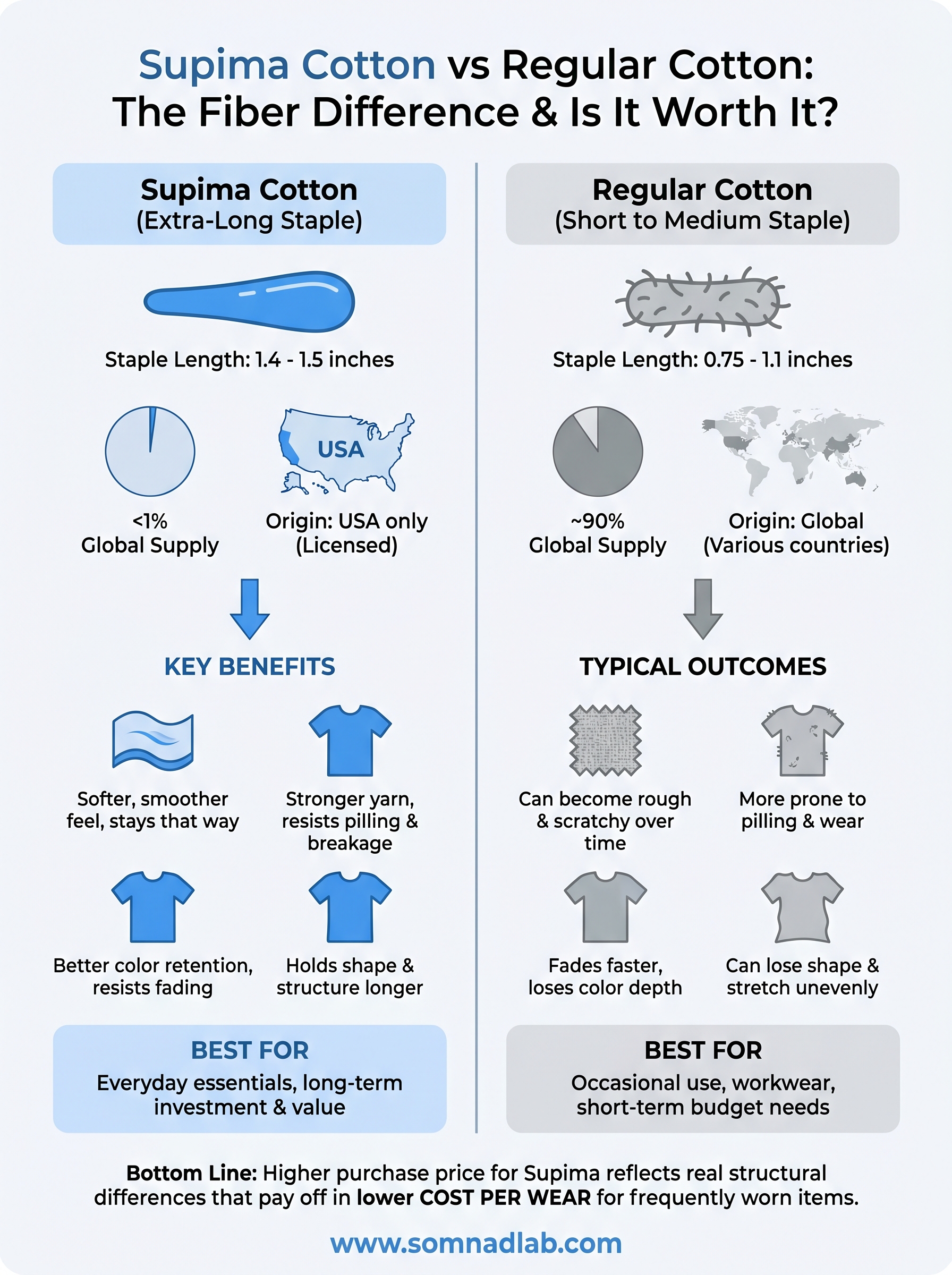 supima cotton vs regular cotton infographic
