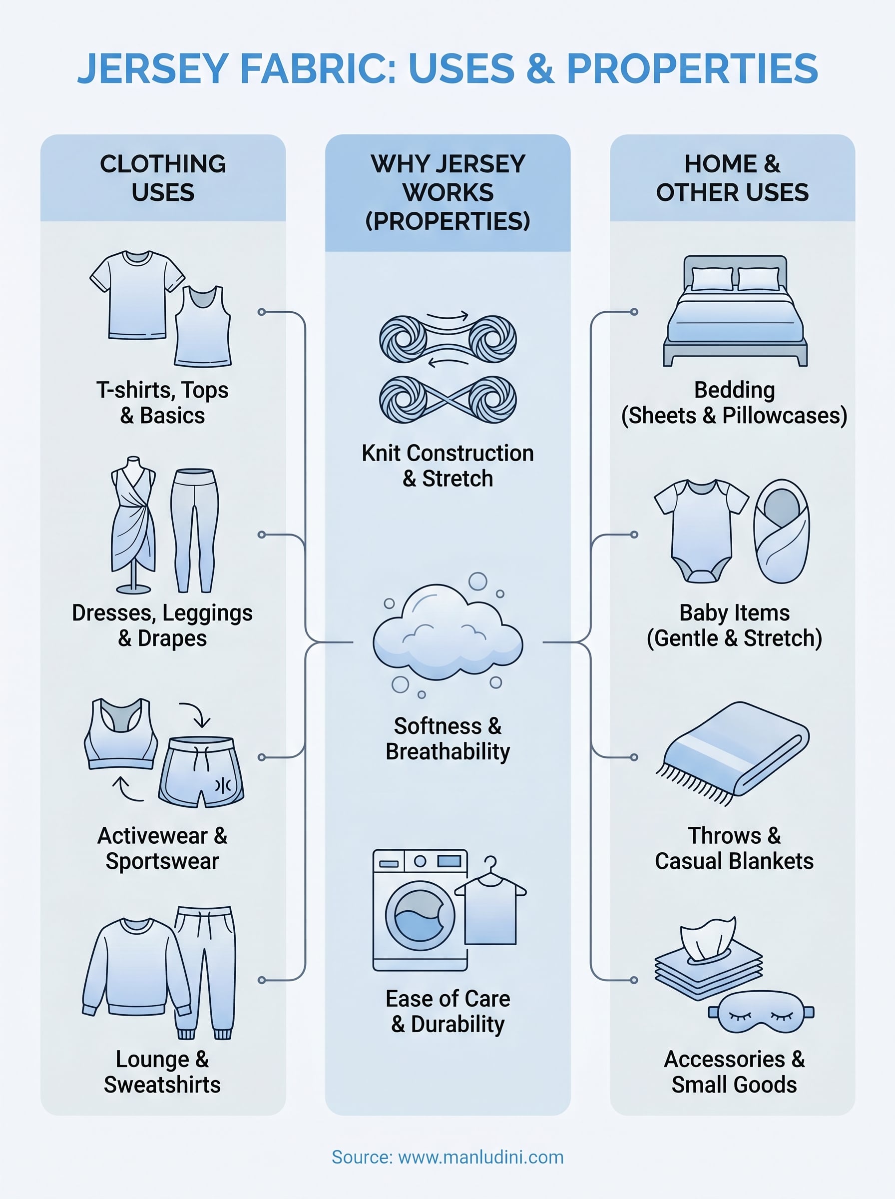 what is jersey fabric used for infographic