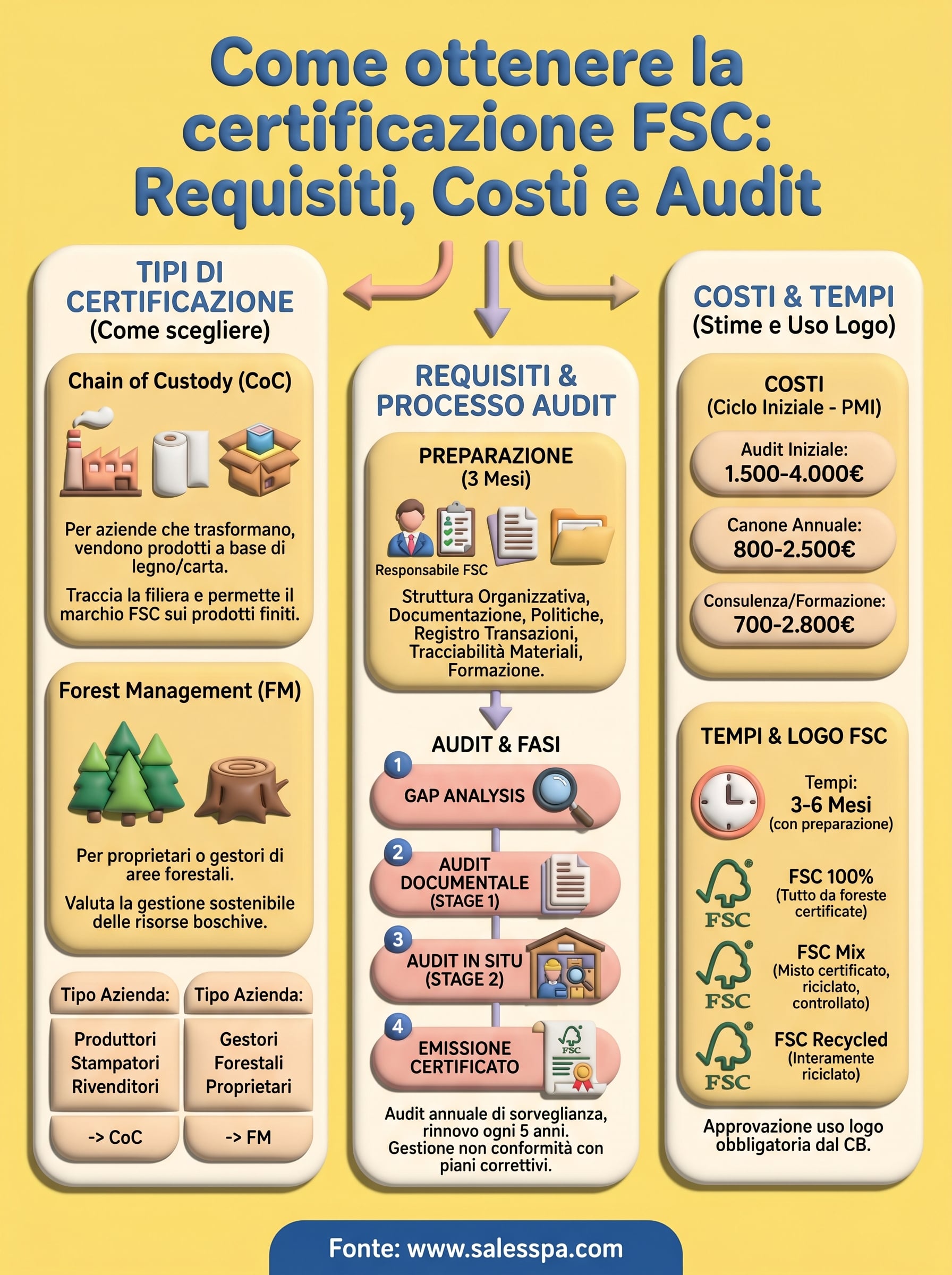 come ottenere certificazione fsc infographic