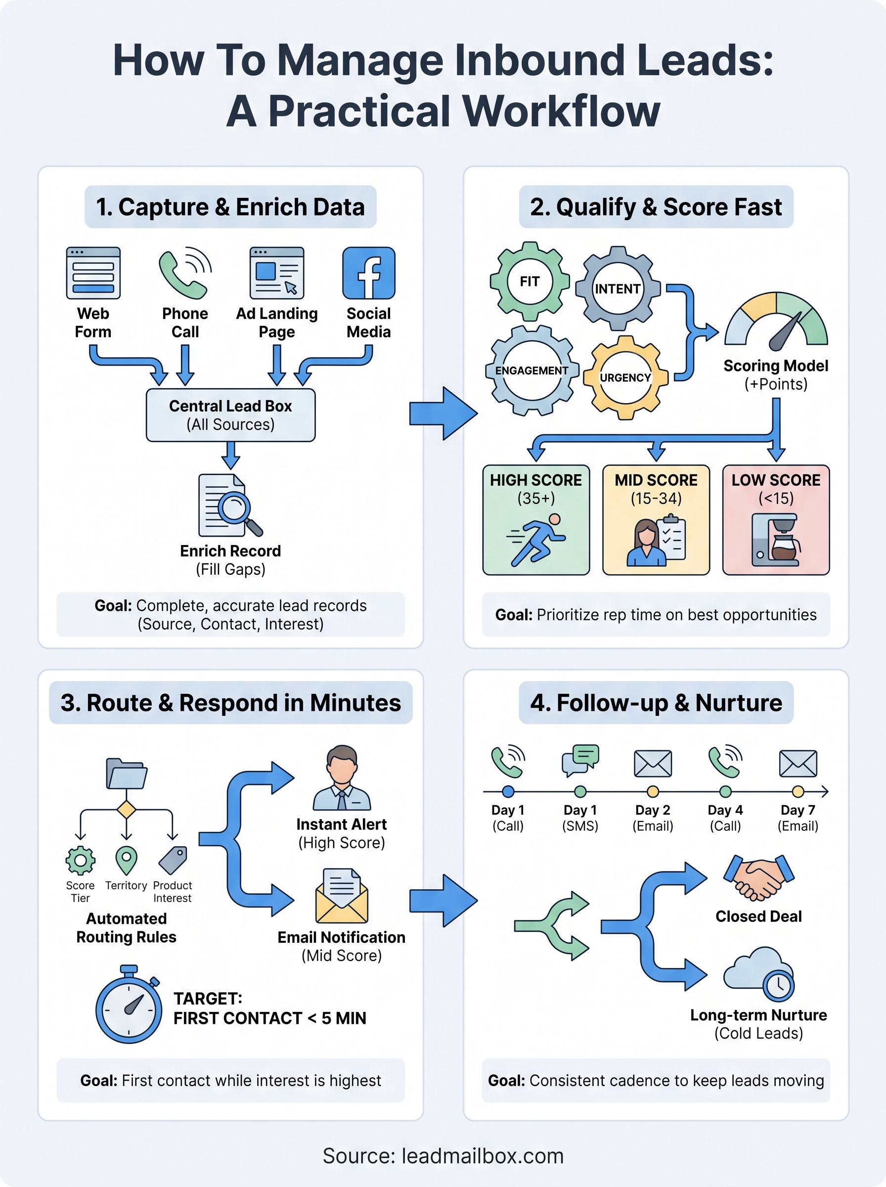 how to manage inbound leads infographic