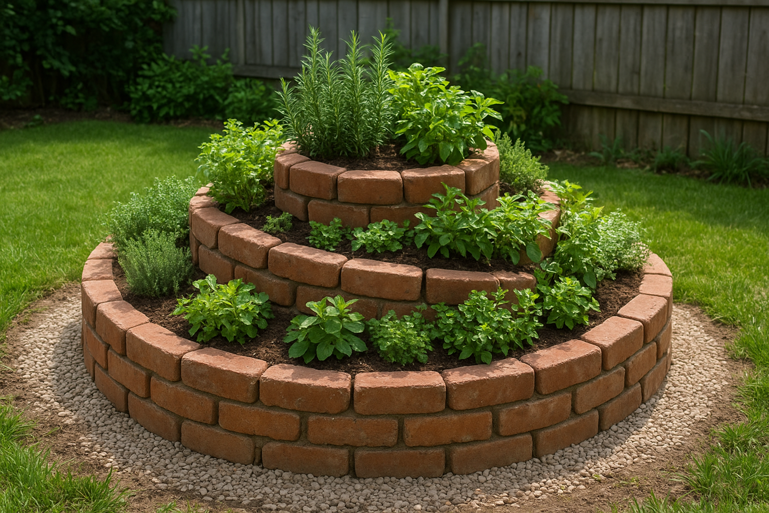 5. Herb spiral layout for maximum variety in one bed
