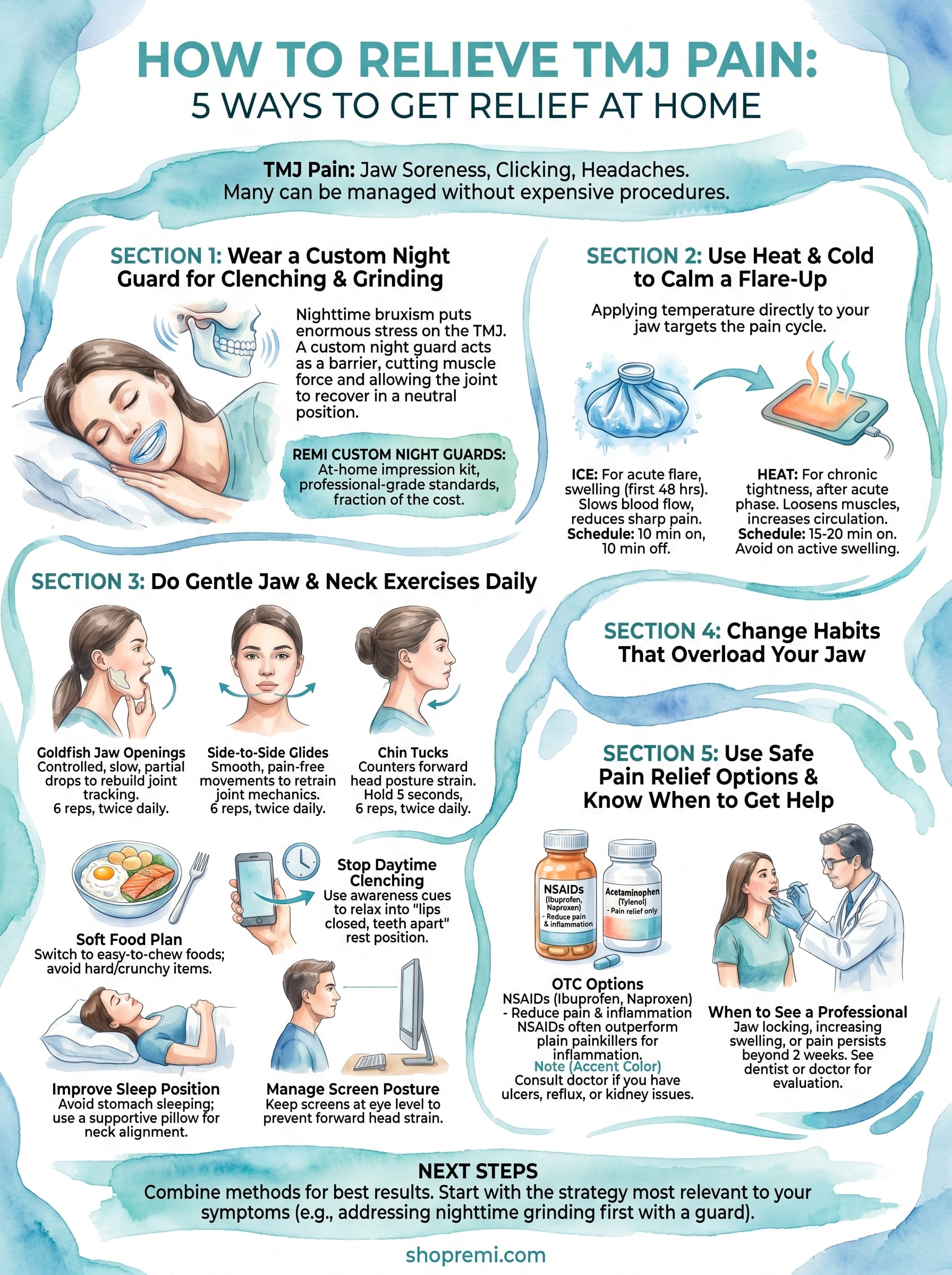 how to relieve tmj pain infographic