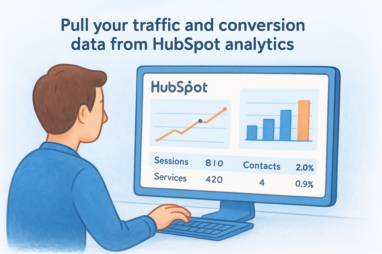 Pull your traffic and conversion data from HubSpot analytics
