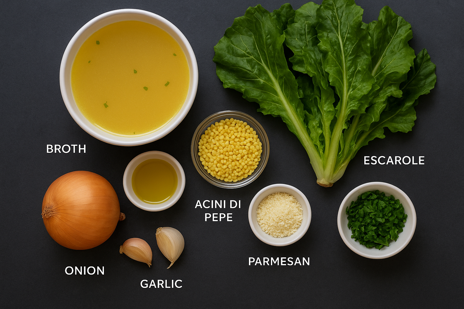 What you need for the broth and bowl