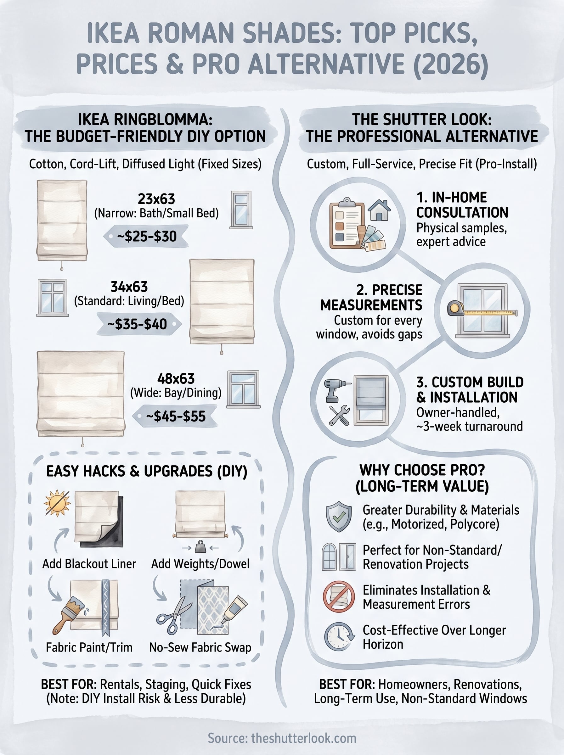ikea roman shades infographic