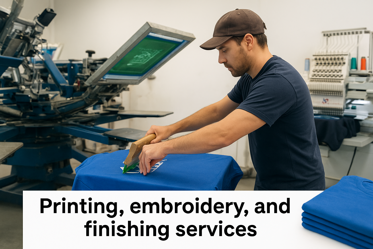Printing, embroidery, and finishing services