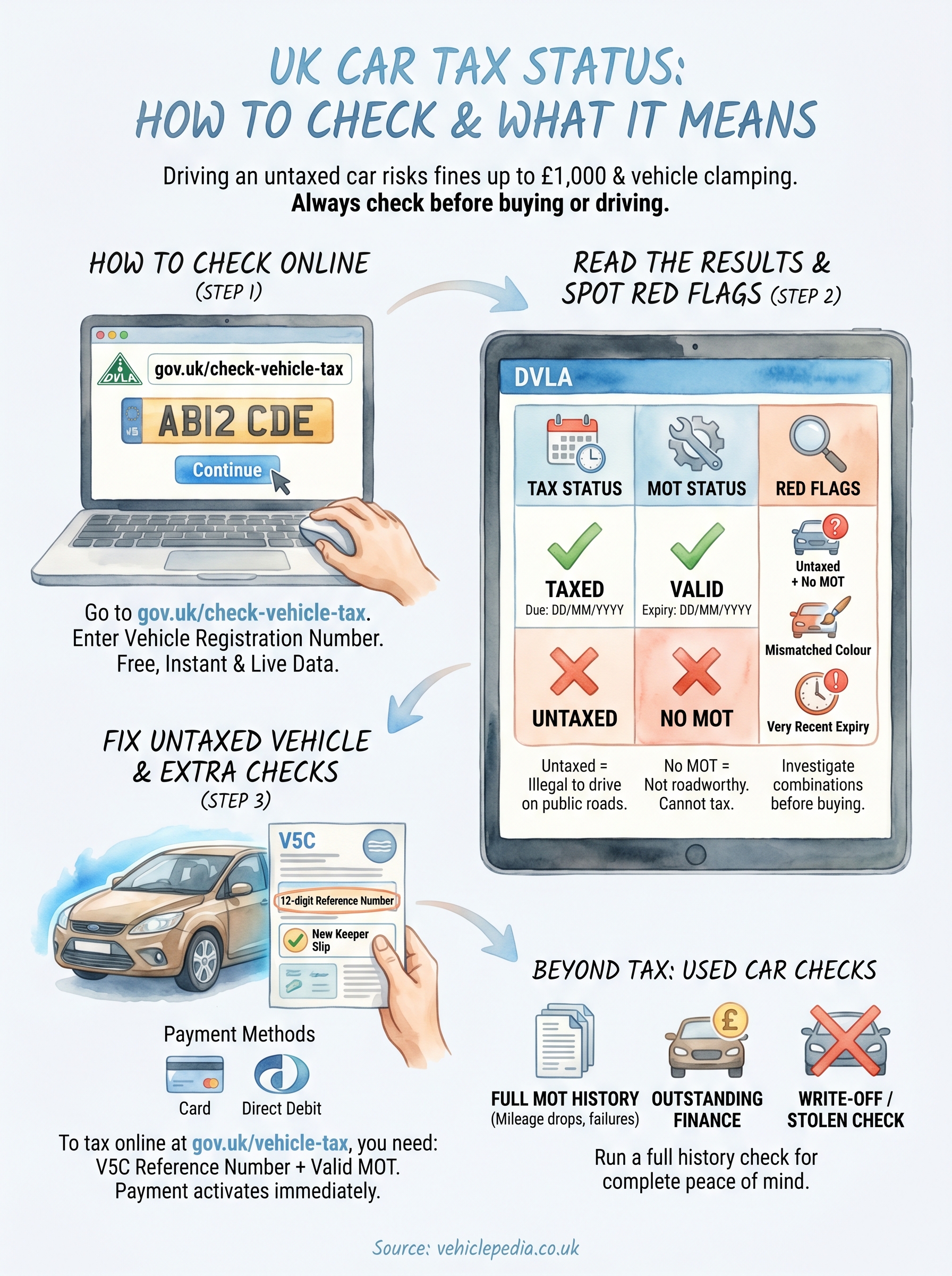 how to check if a car is taxed infographic