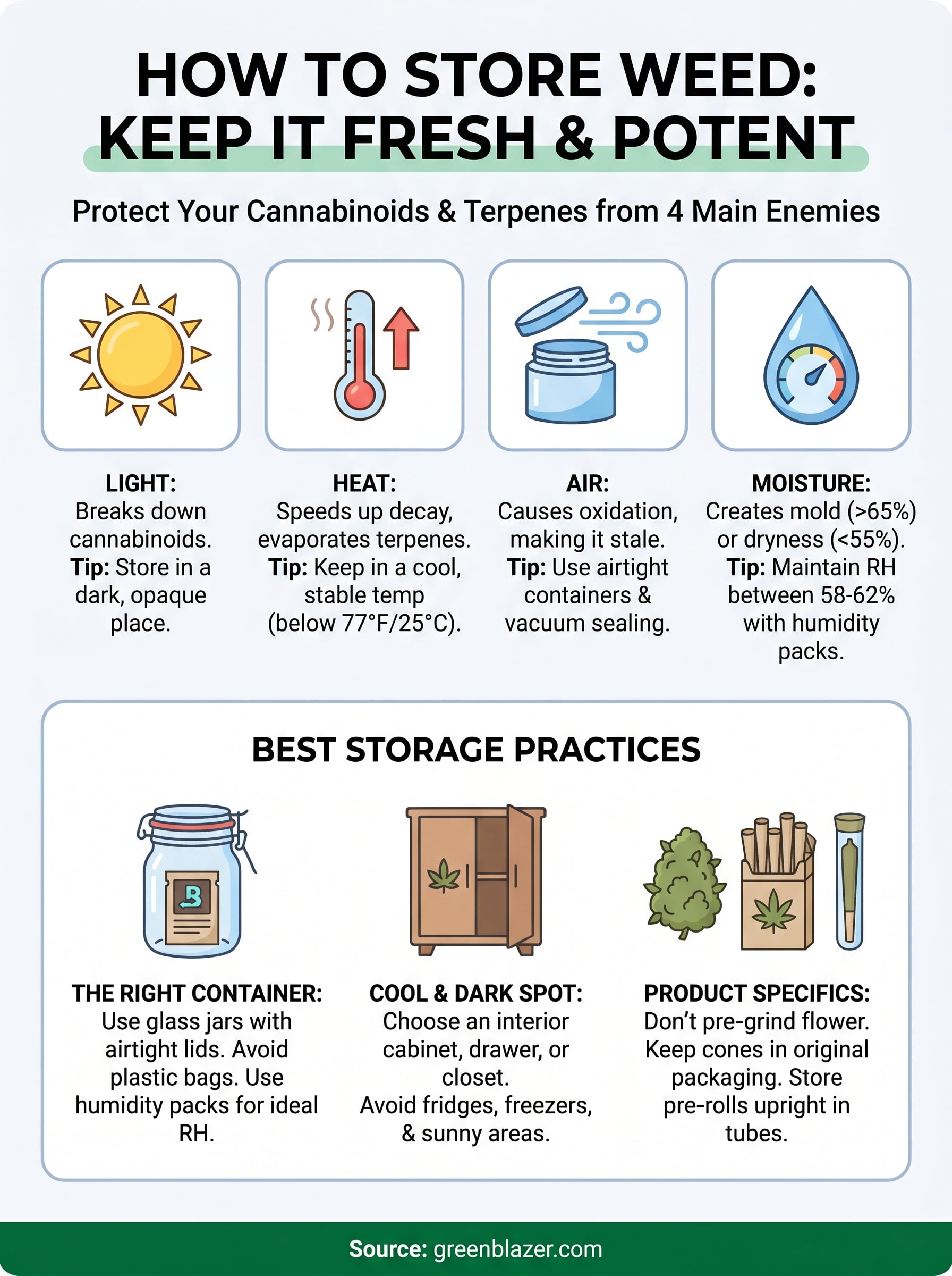 how to store weed infographic