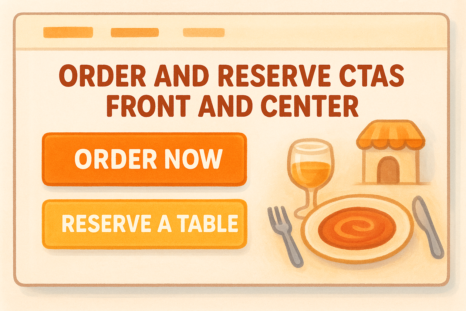 2. Put order and reservation CTAs front and center