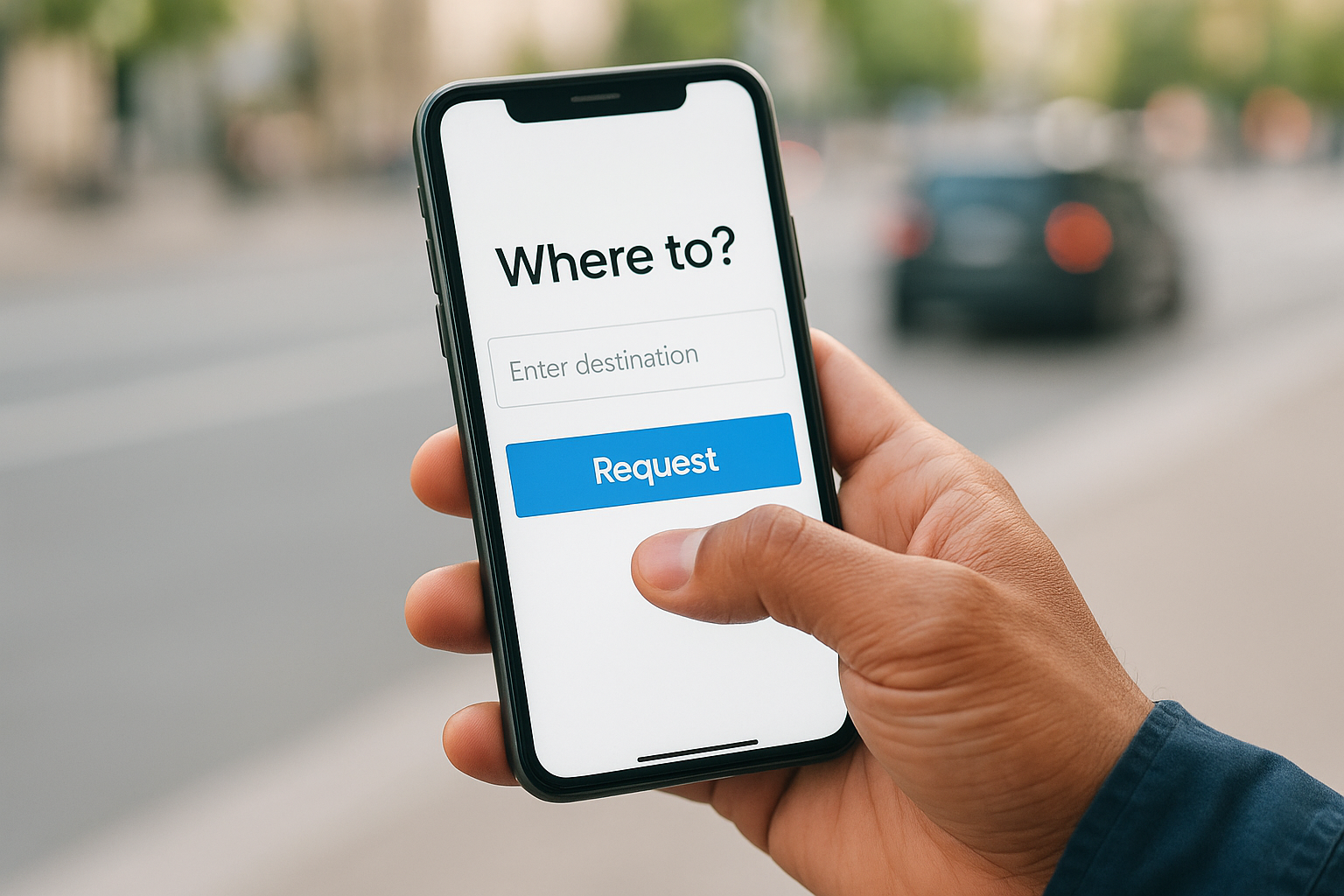 3. Uber request-a-ride action-first page