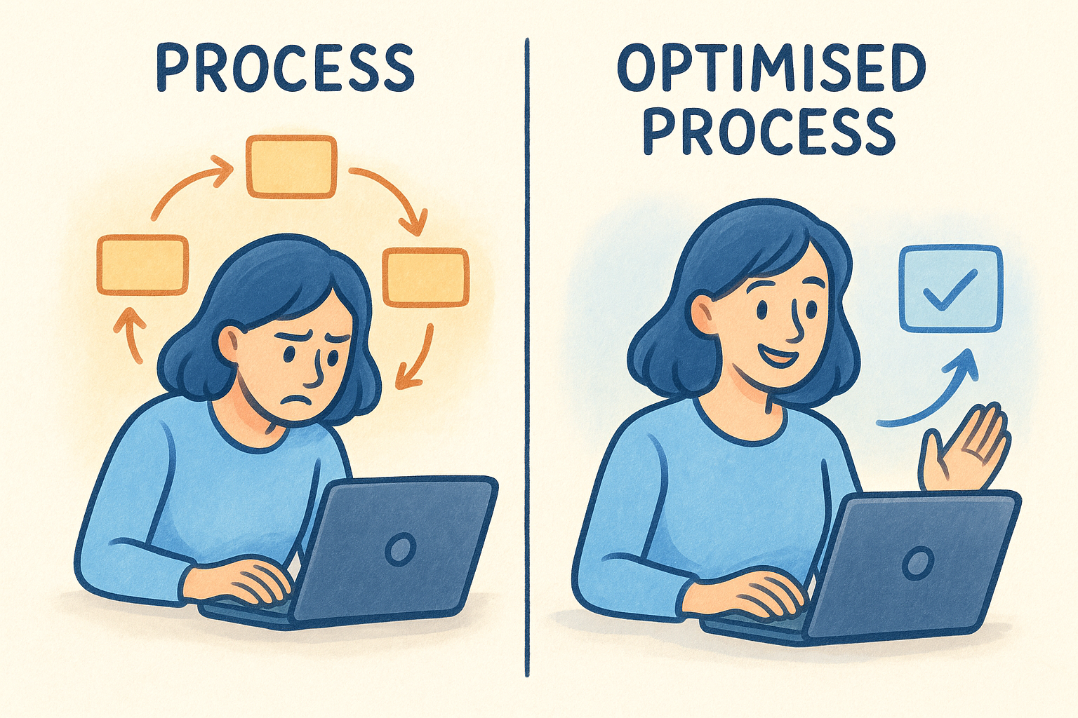 The difference between a process and an optimised process