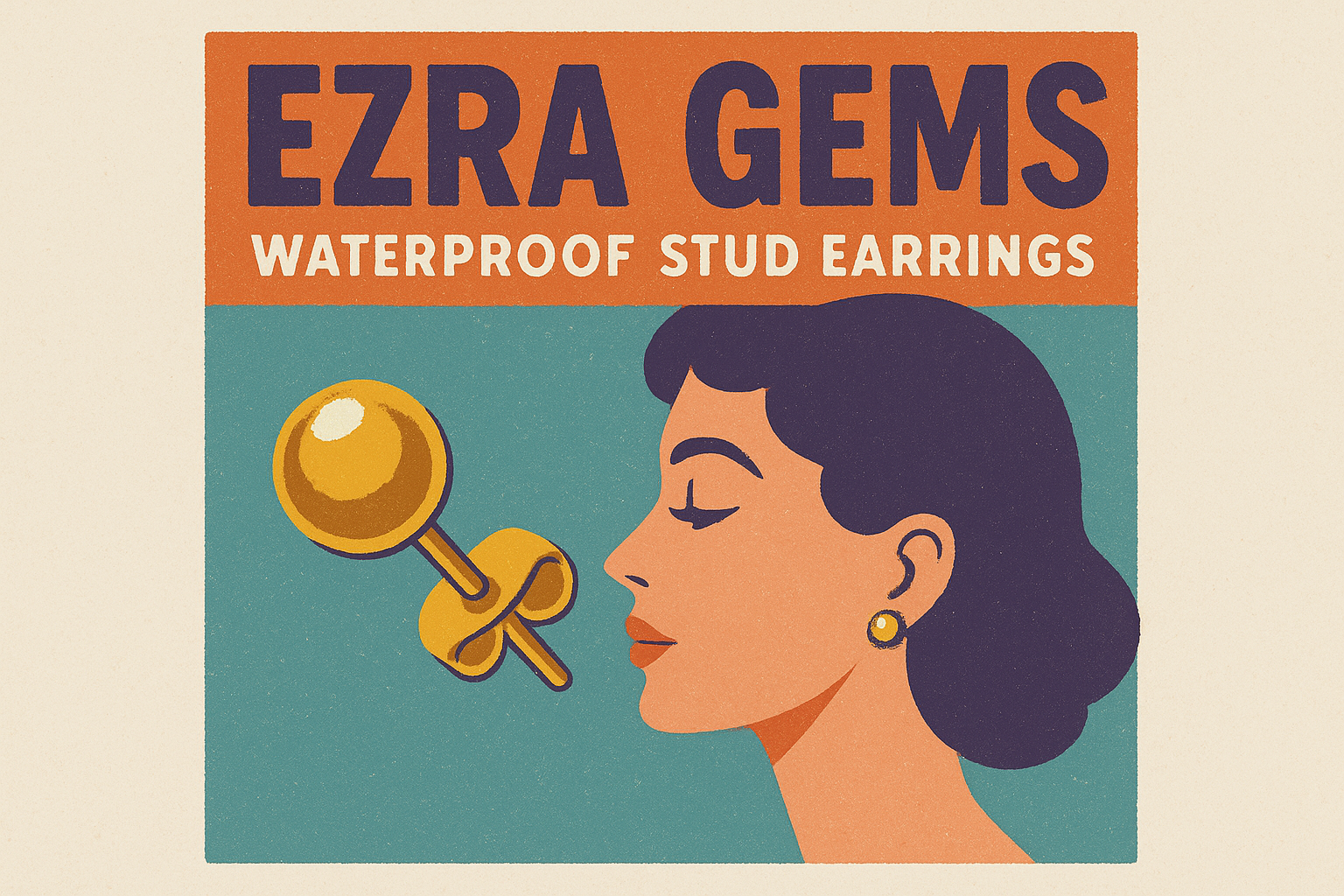 1. Ezra Gems Waterproof Stud Earrings
