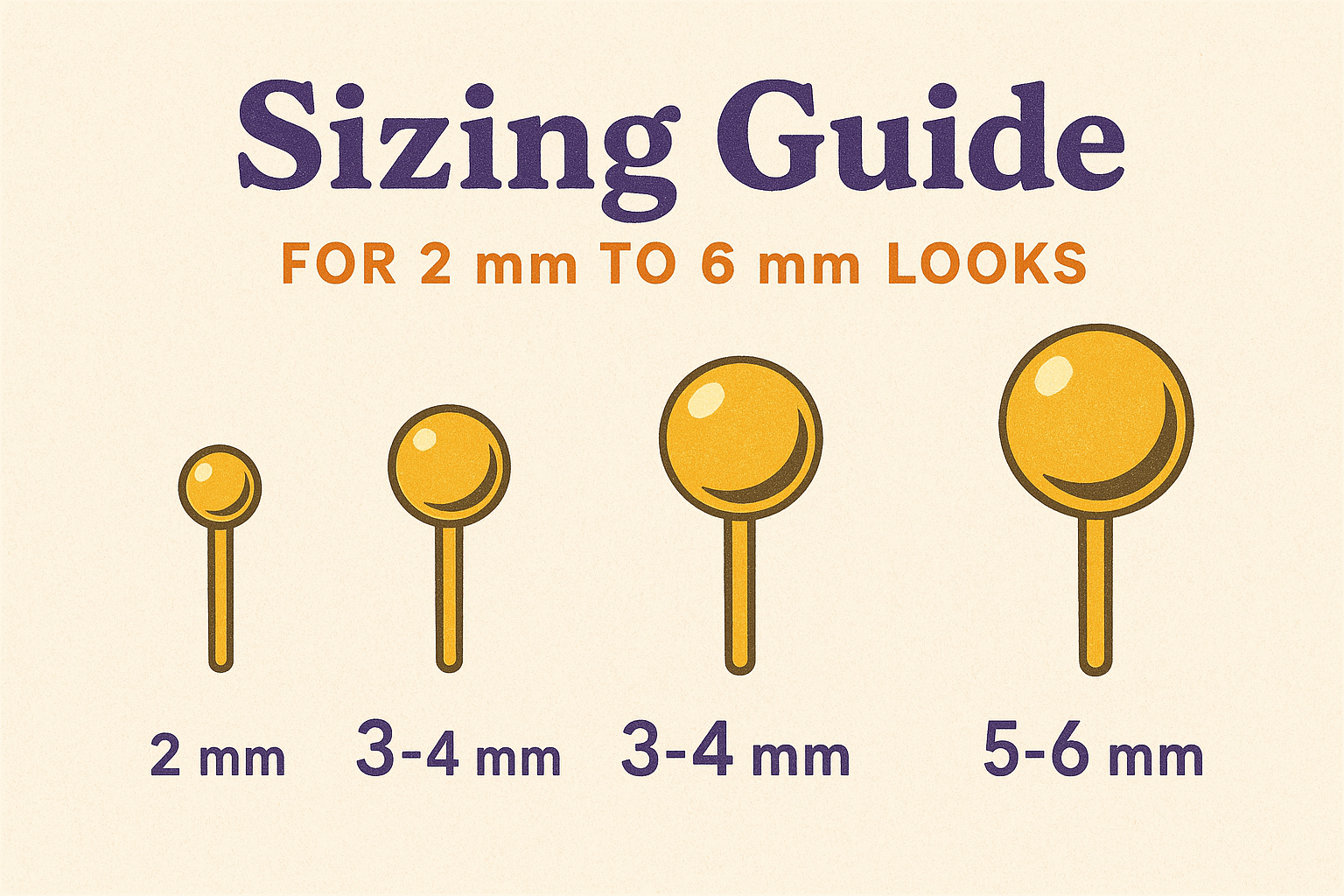 Sizing Guide for 2 mm to 6 mm Looks
