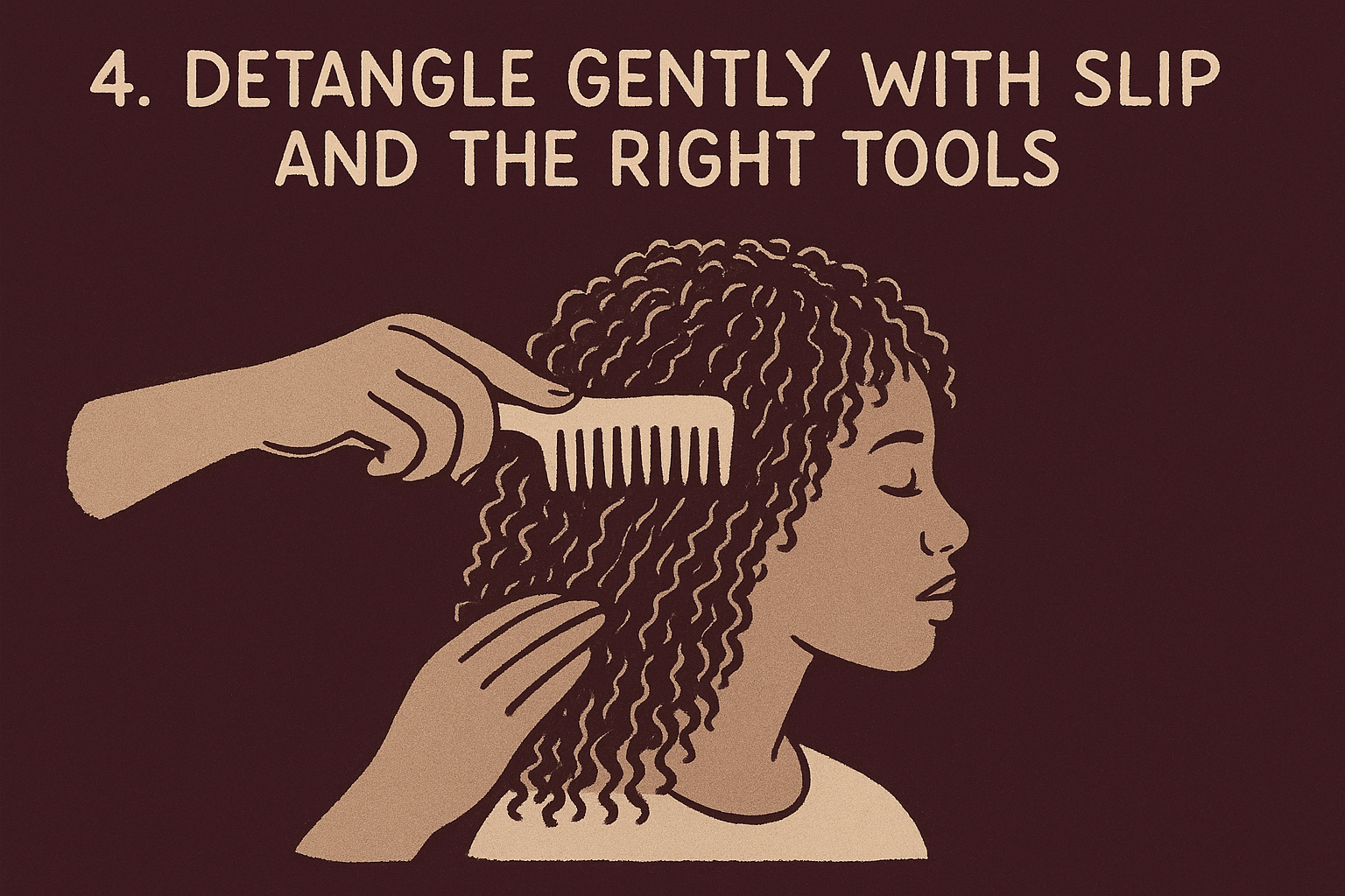 3. Detangle gently with slip and the right tools