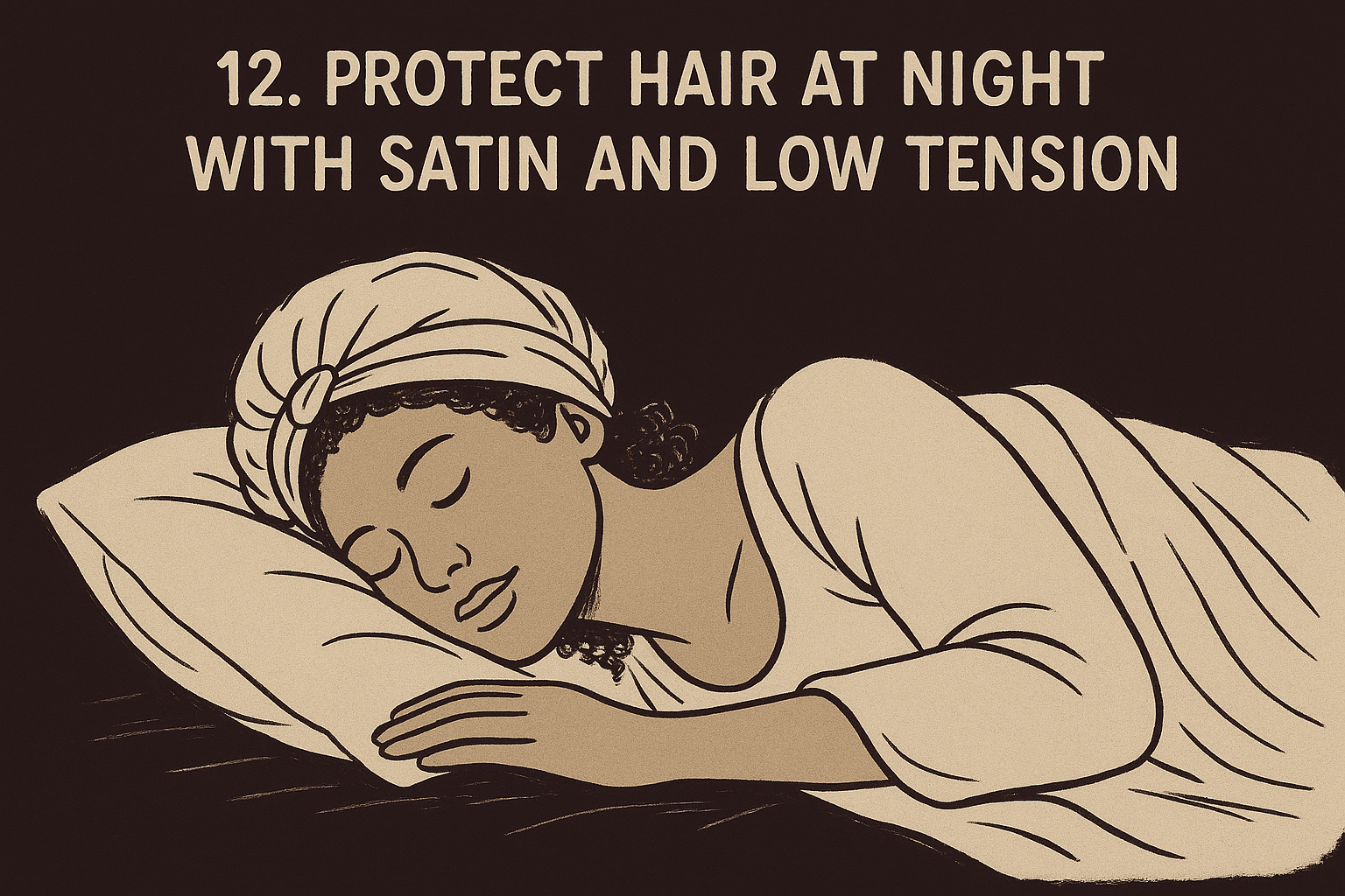 11. Protect hair at night with satin and low tension