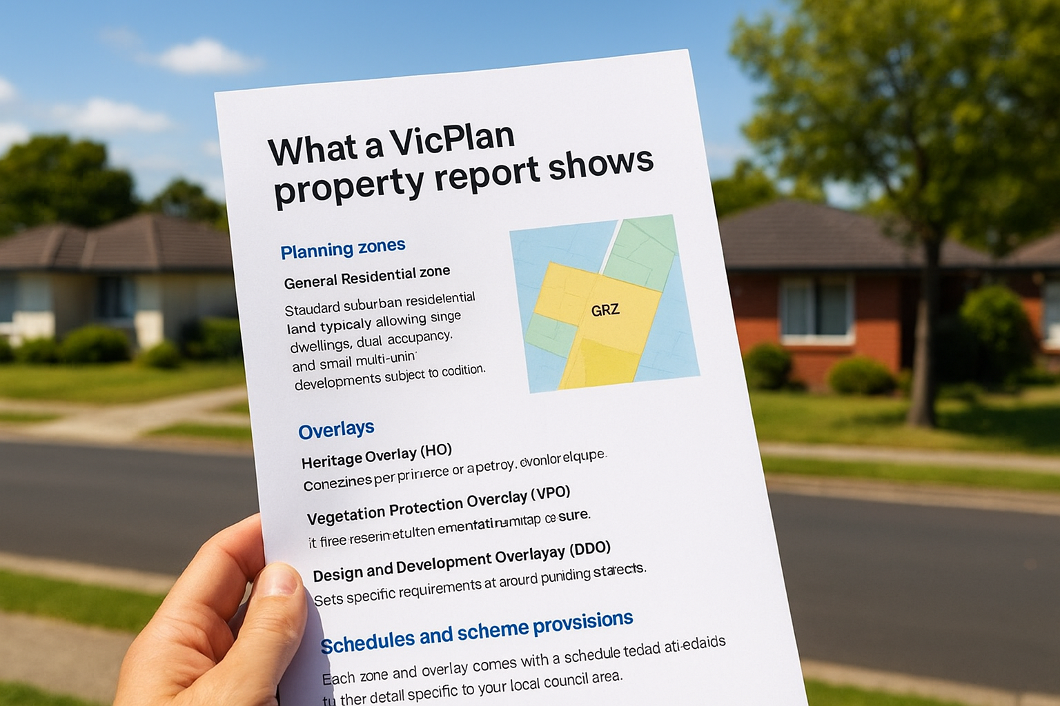 What a VicPlan property report shows
