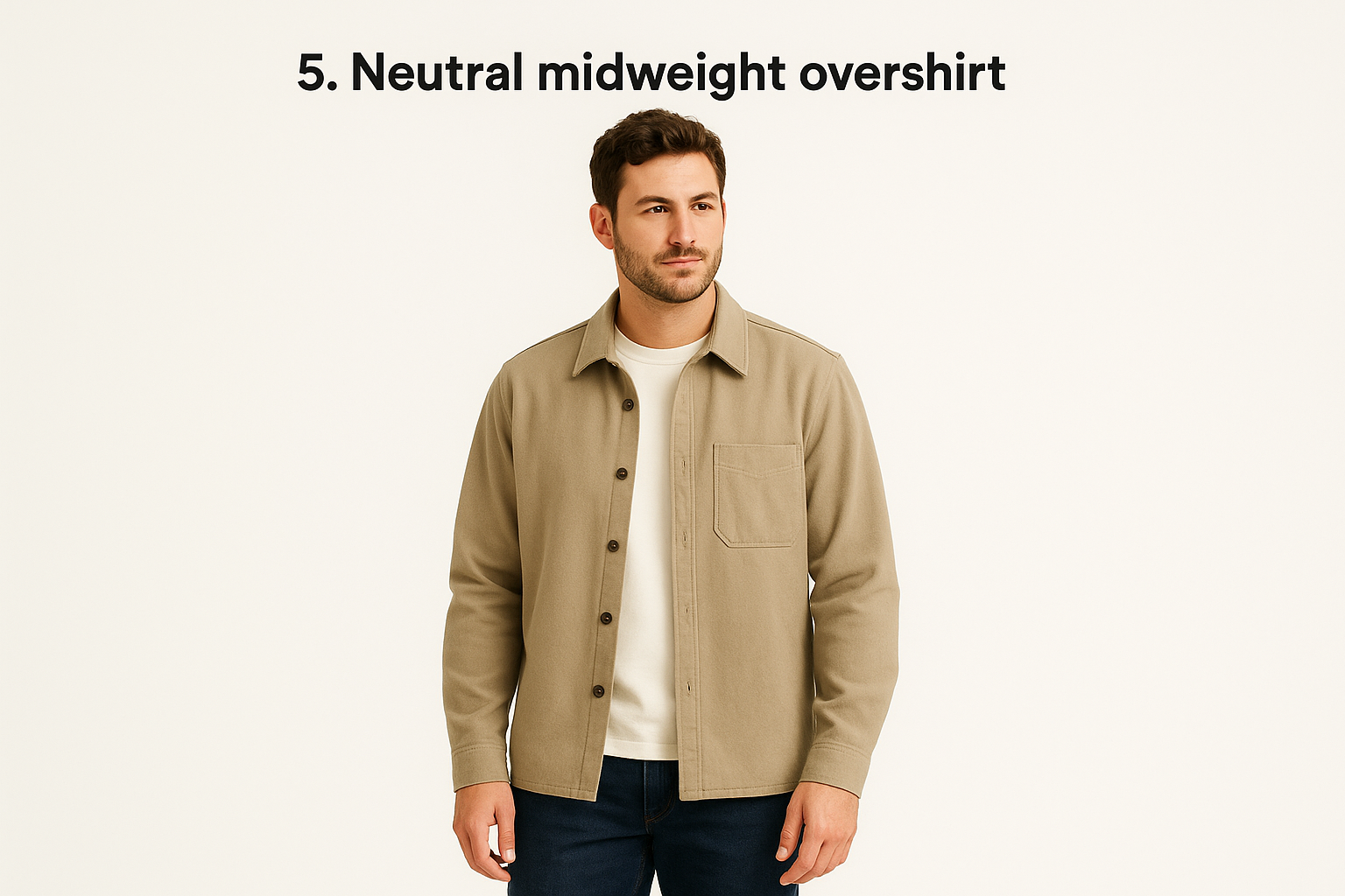 5. Neutral midweight overshirt