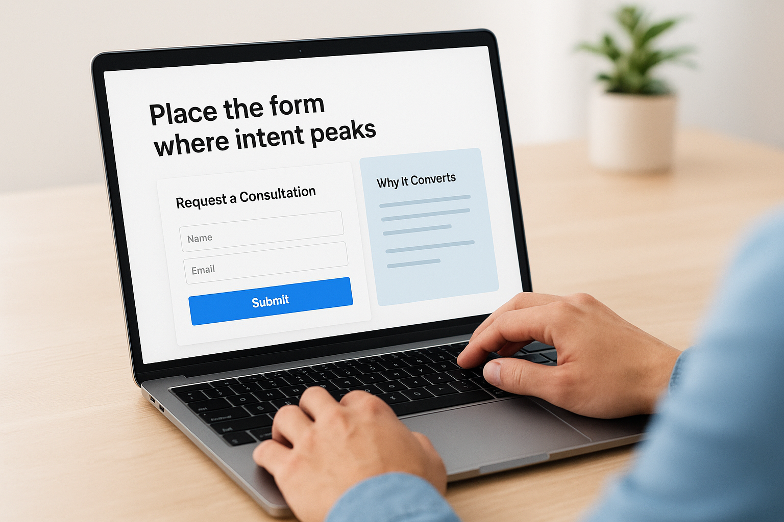 6. Place the form where intent peaks