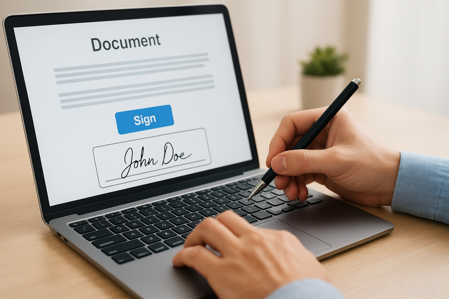 The sending and signing process