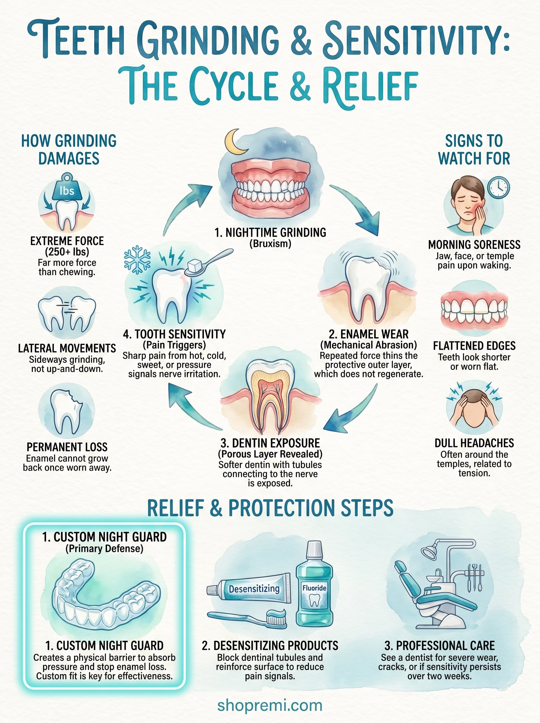 teeth grinding tooth sensitivity infographic