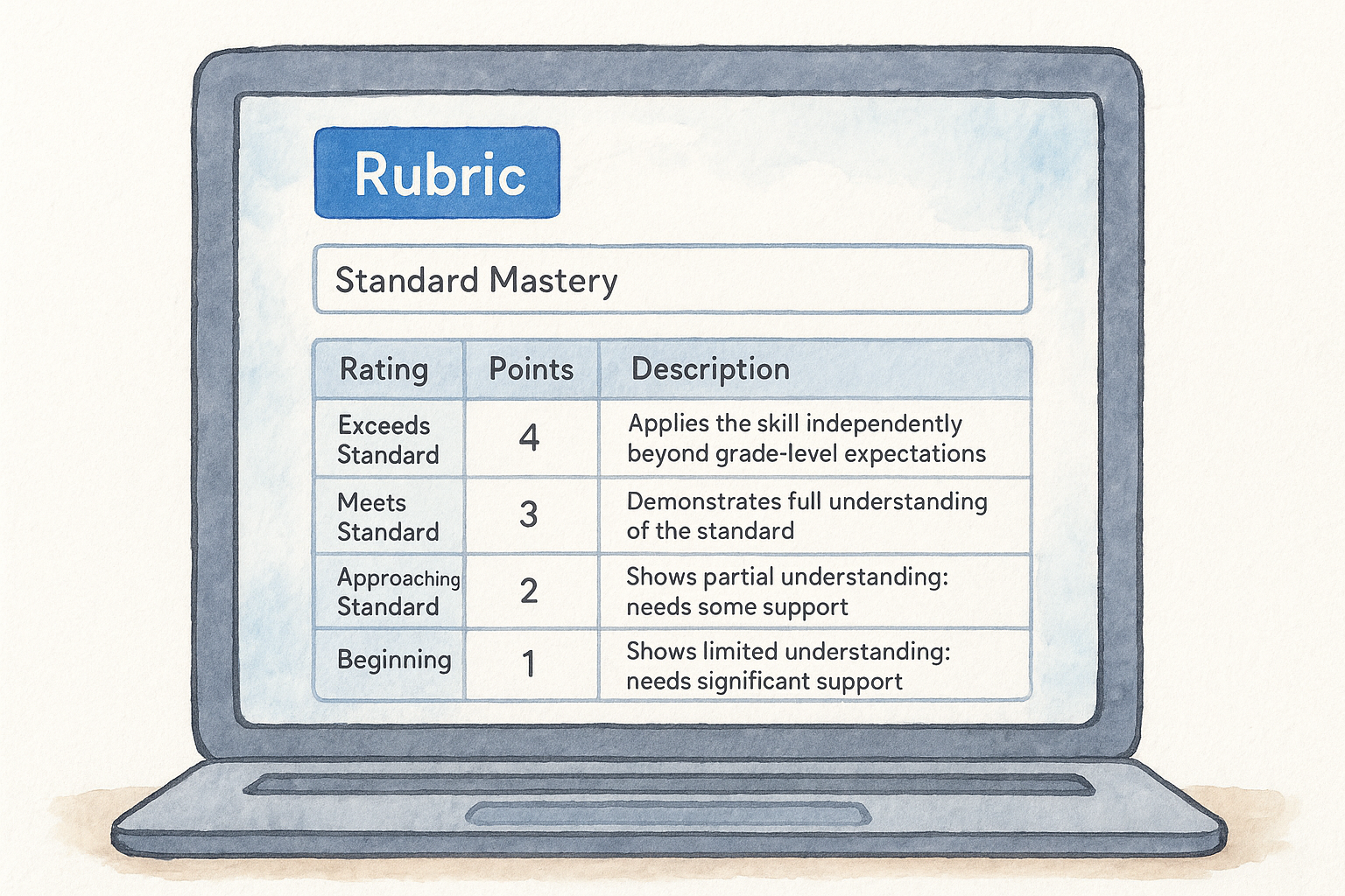 Build the rubric inside Google Classroom