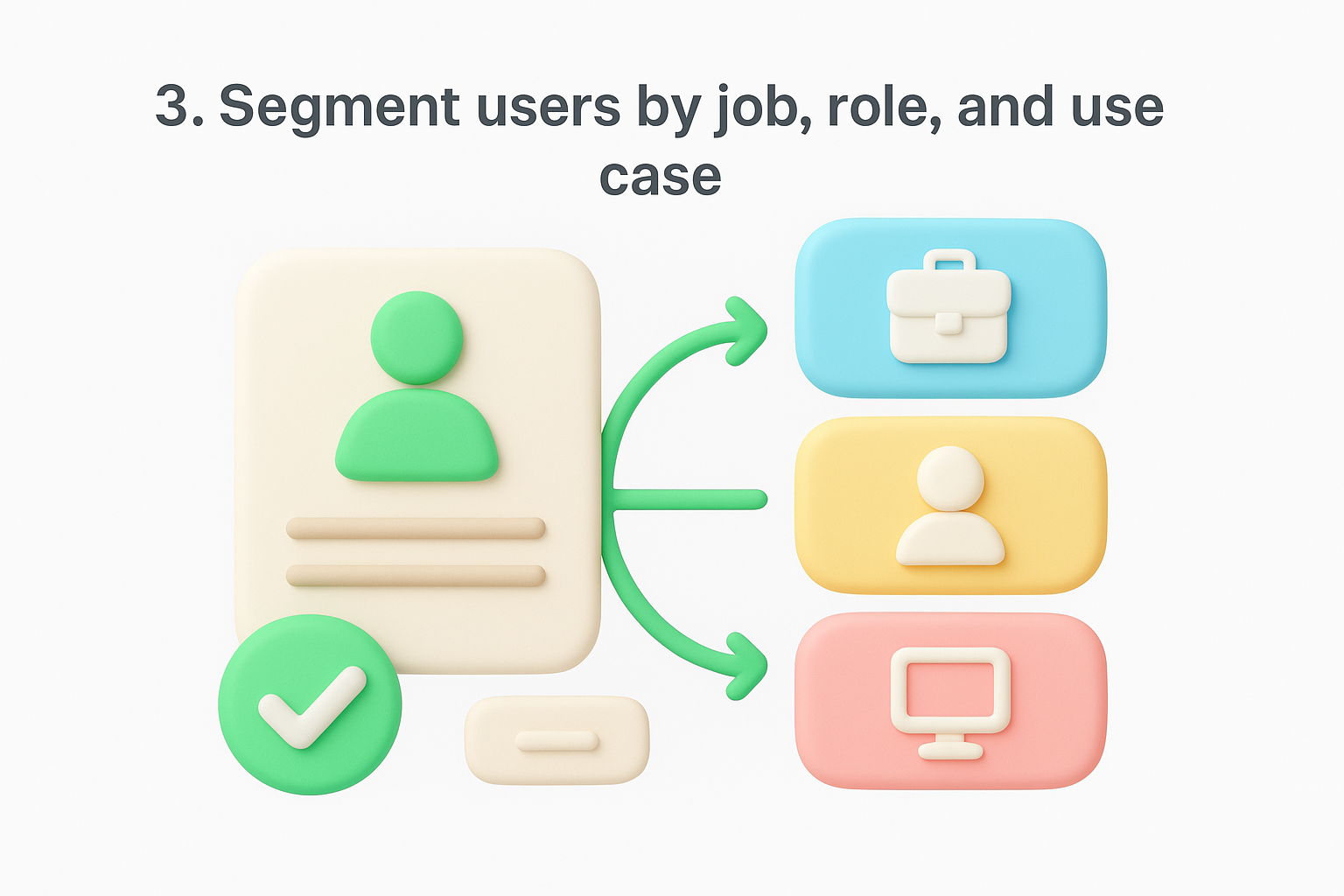 3. Segment users by job, role, and use case