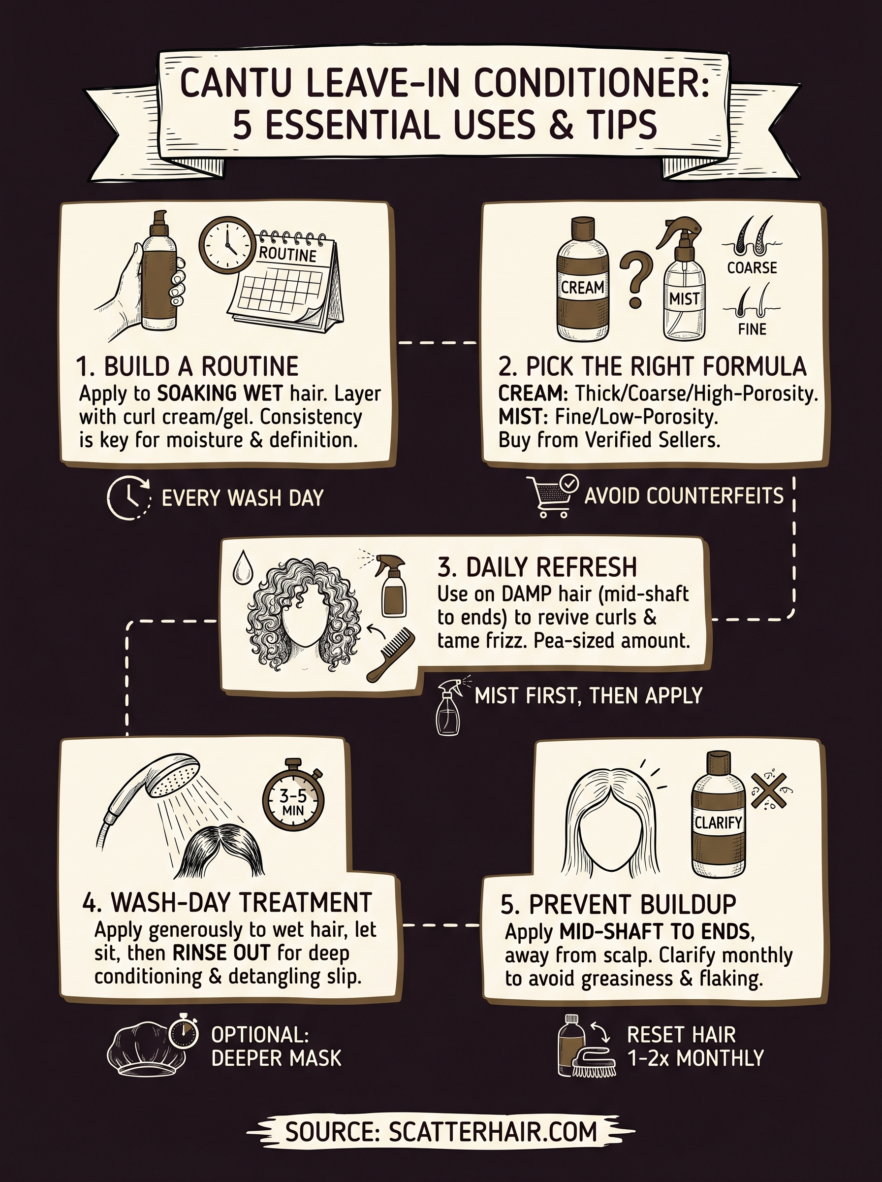 cantu leave in conditioner infographic