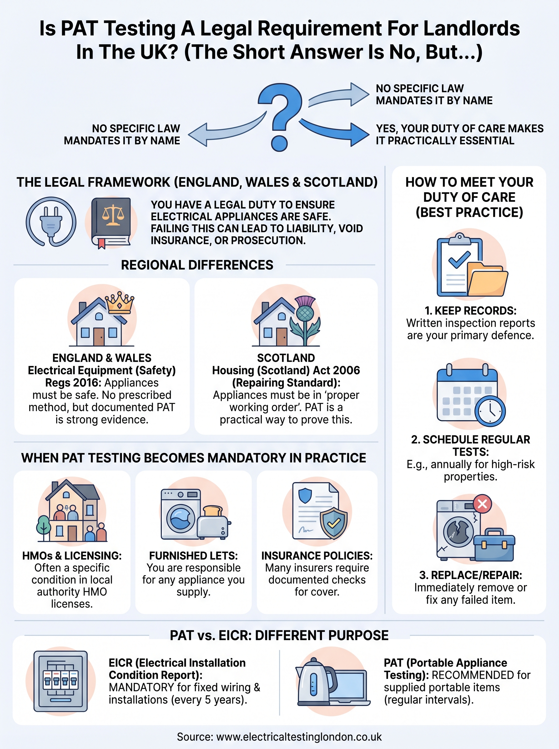 is pat testing a legal requirement for landlords infographic