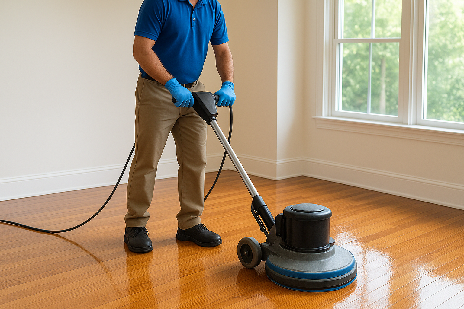 1. AlphaLux Cleaning hardwood floor polishing service